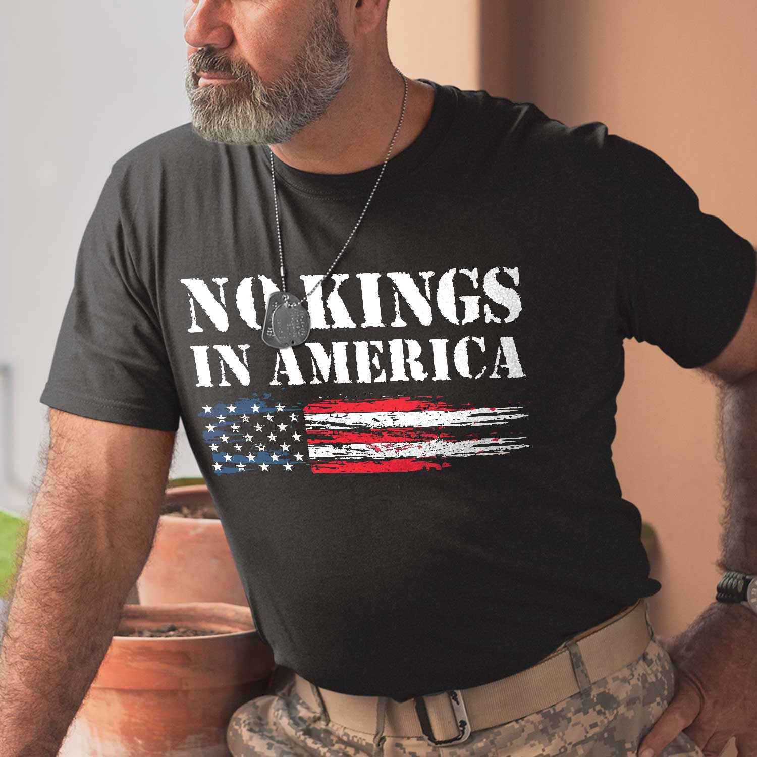 No Kings In America Front T-Shirt