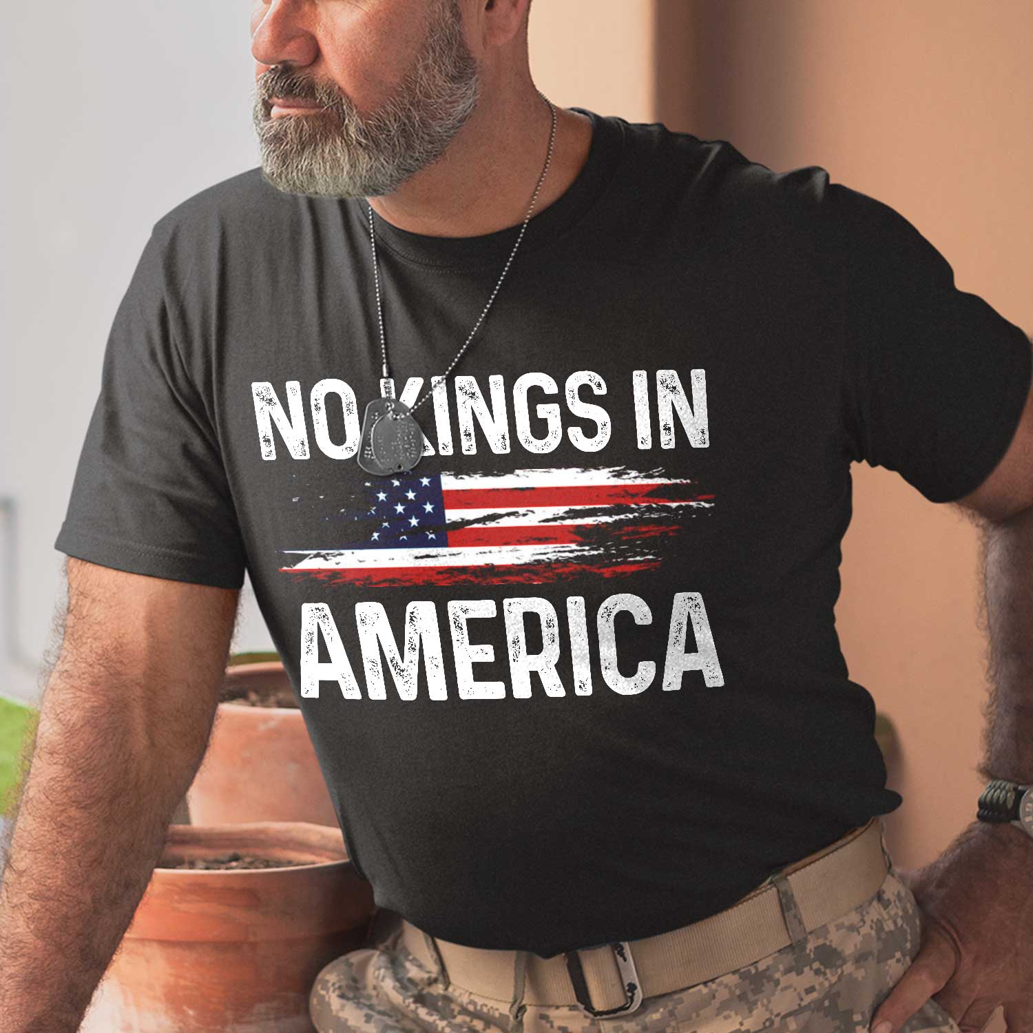 No Kings In America Front T-Shirt