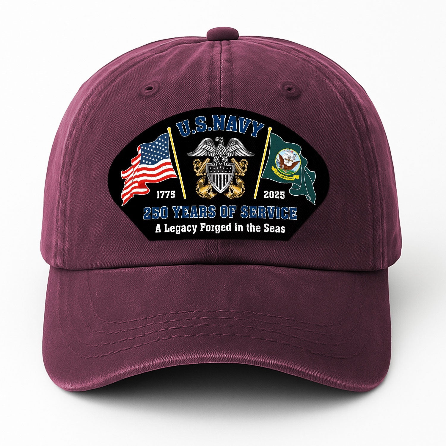 Custom Ranks US Navy Premium Washed Denim Cap DC001