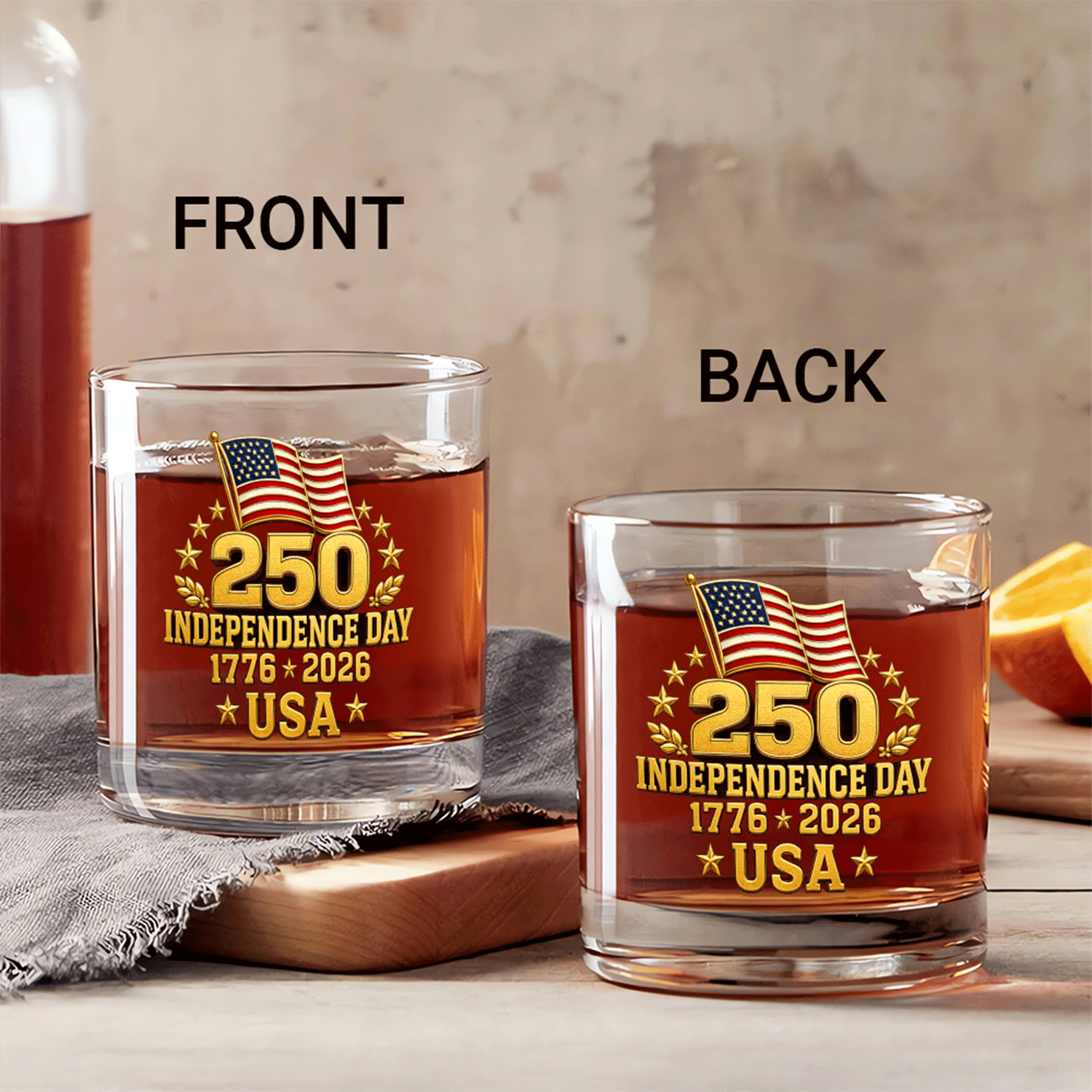 America 250 Whiskey Glass Independence Anniversary Gift