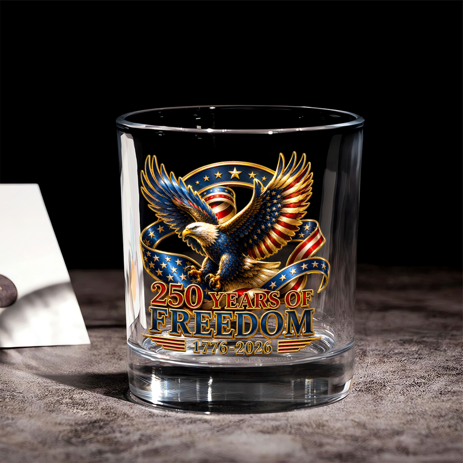 American Eagle Whiskey Glass USA 250th Anniversary Gift