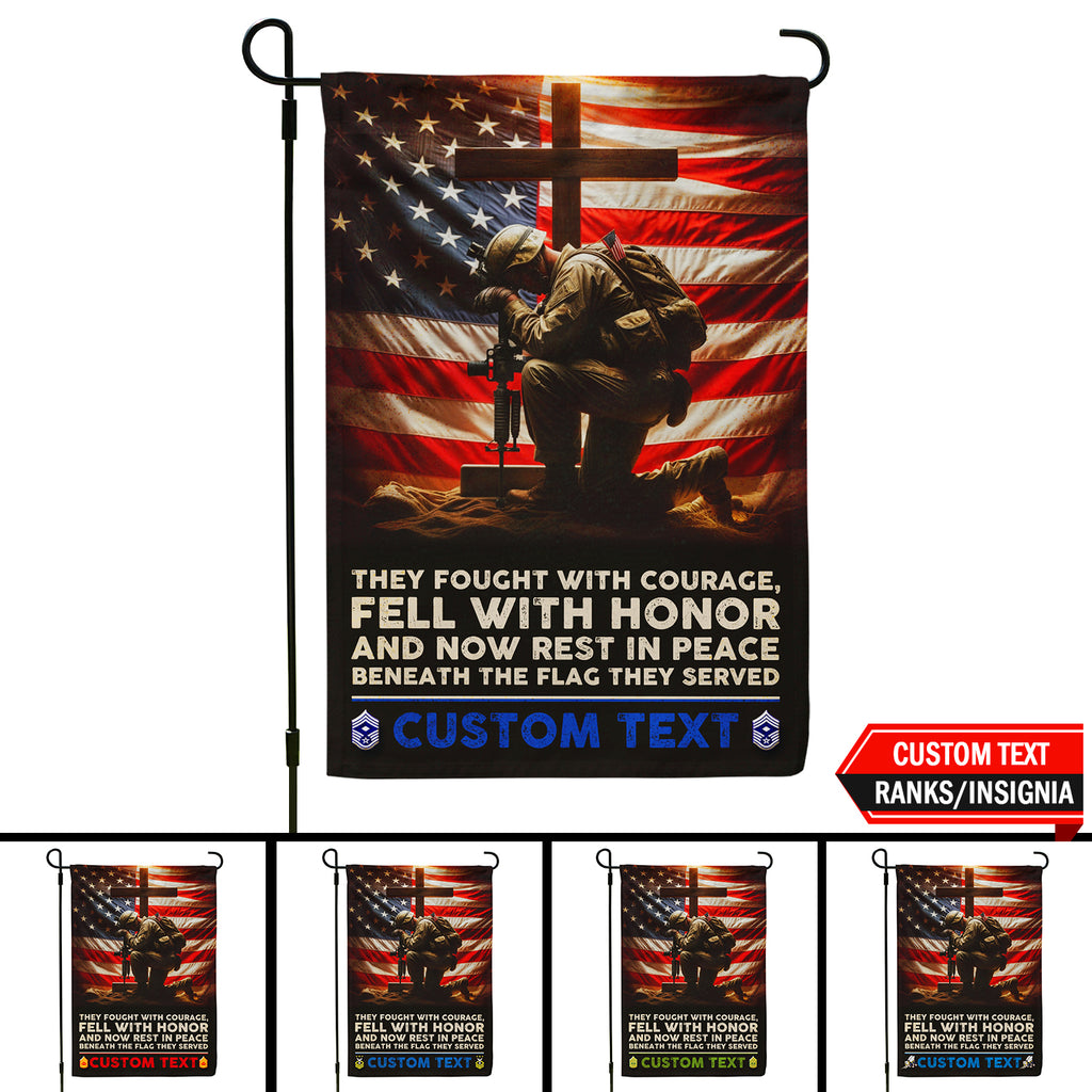 Personalized US Military Logo/Insignia And Text JFLAG40 Garden Flag, House Flag Twin-Side Printing