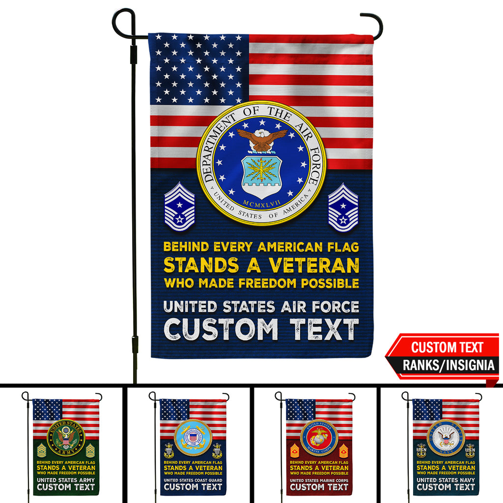 Personalized US Military Logo/Insignia And Text JFLAG37 Garden Flag, House Flag Twin-Side Printing