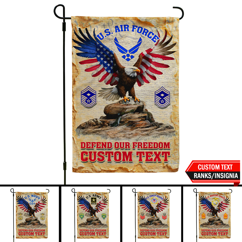 Personalized US Military Logo/Insignia And Text JFLAG44 Garden Flag, House Flag Twin-Side Printing