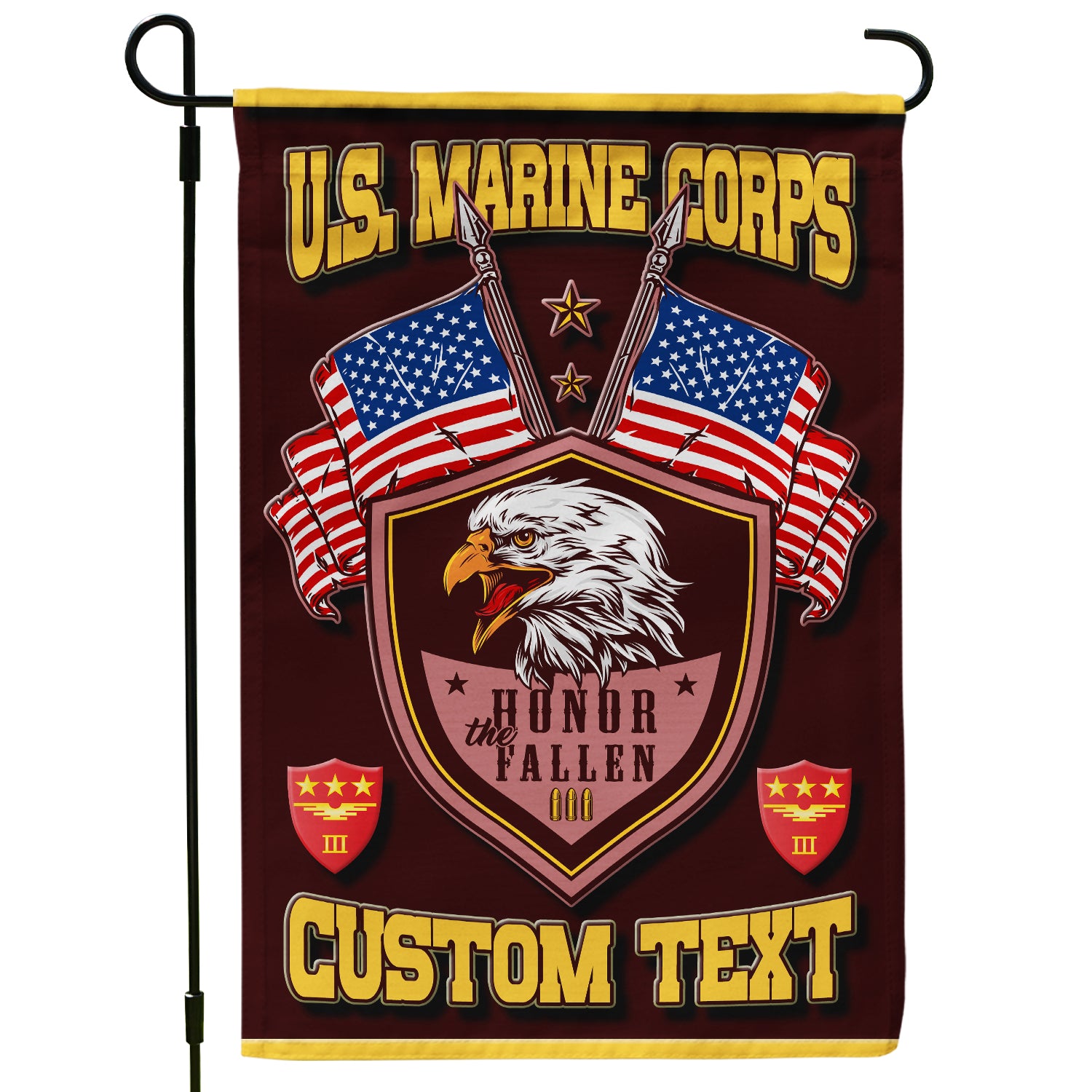 Personalized US Military Logo/Insignia And Text JFLAG41 Garden Flag, House Flag Twin-Side Printing