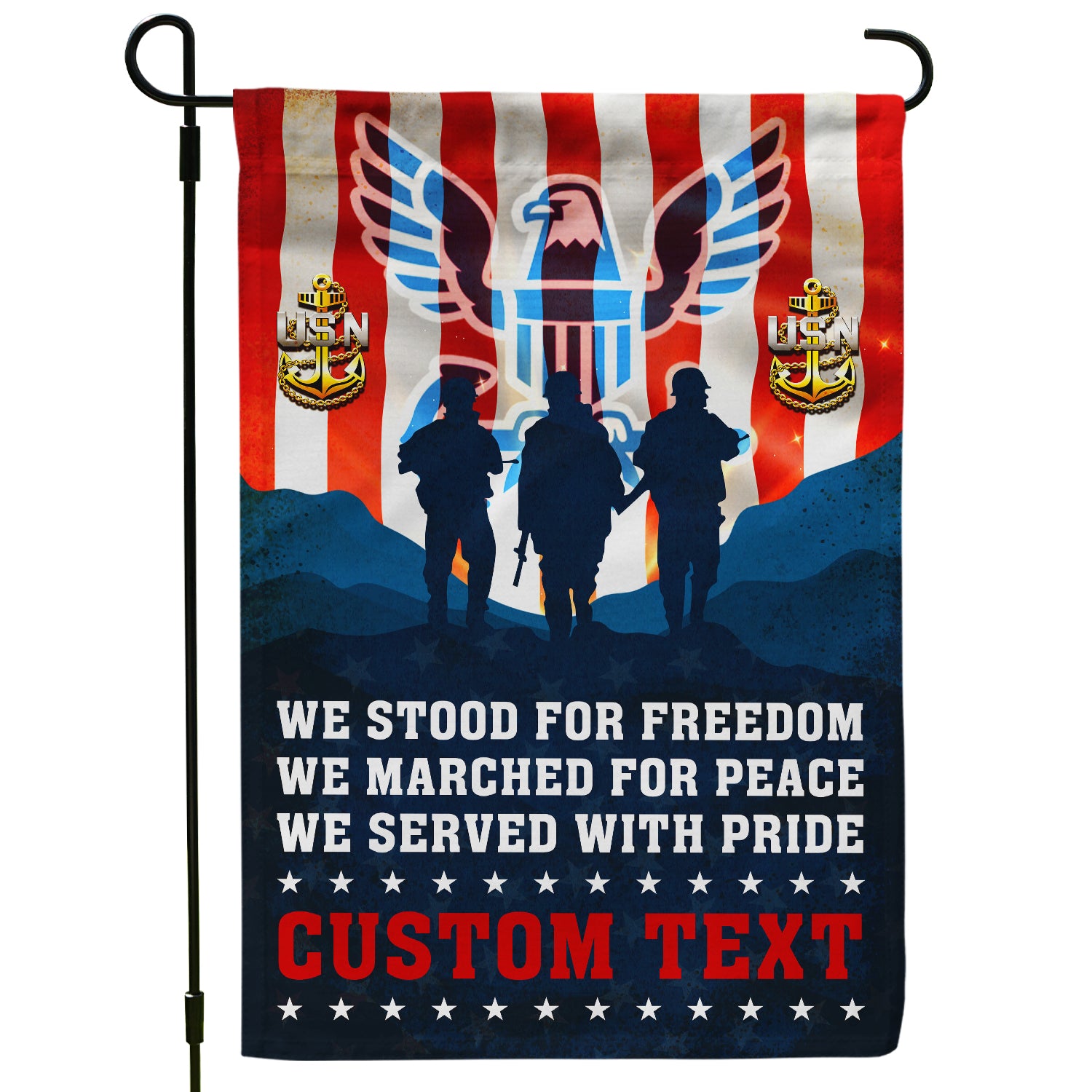 Personalized US Military Logo/Insignia And Text JFLAG43 Garden Flag, House Flag Twin-Side Printing
