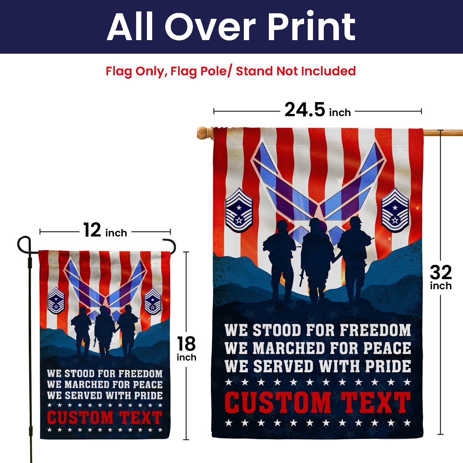 Personalized US Military Logo/Insignia And Text JFLAG43 Garden Flag, House Flag Twin-Side Printing