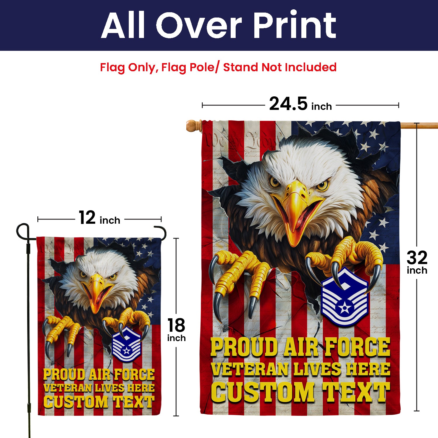 Personalized US Military Logo/Insignia And Text JFLAG35 Garden Flag, House Flag Twin-Side Printing