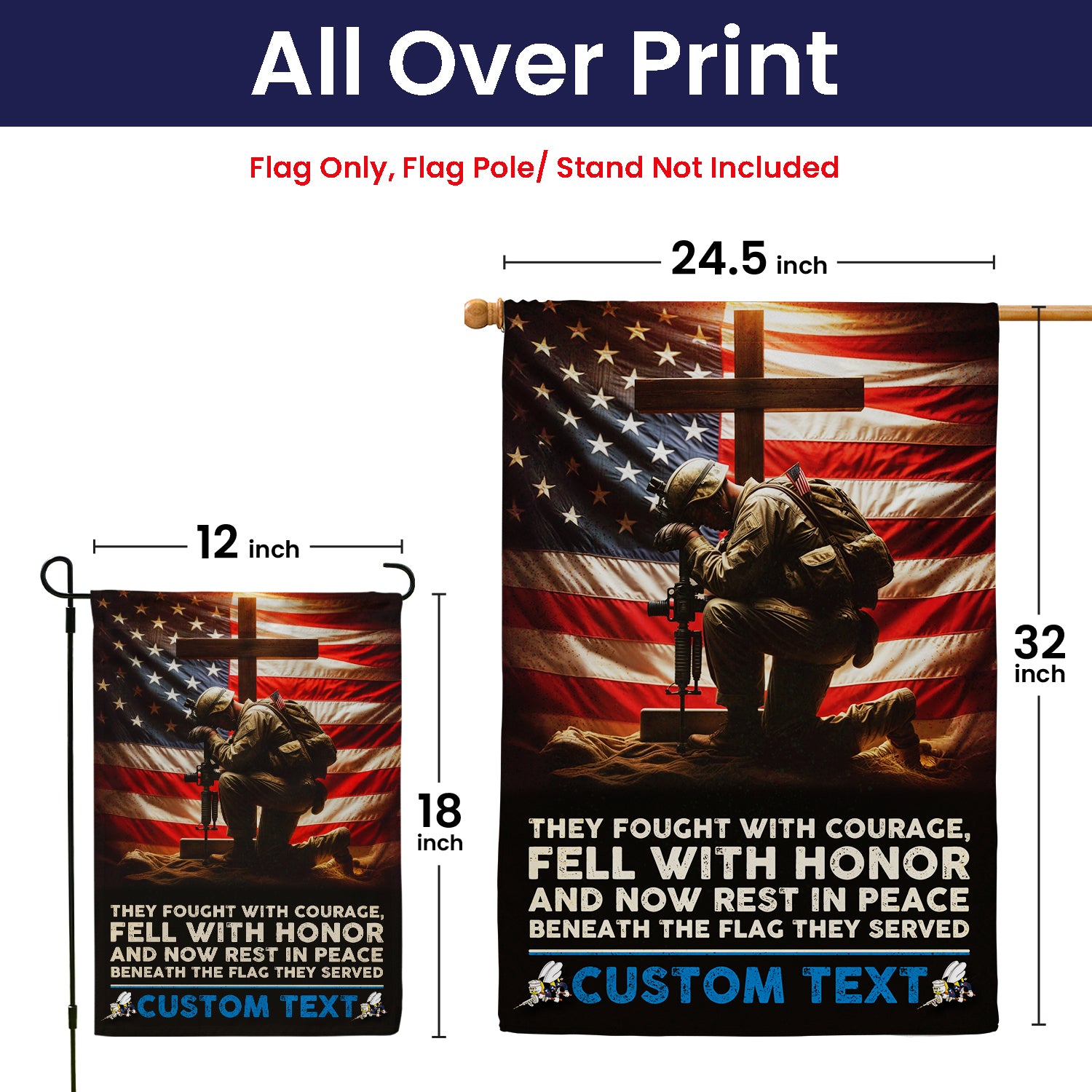 Personalized US Military Logo/Insignia And Text JFLAG40 Garden Flag, House Flag Twin-Side Printing