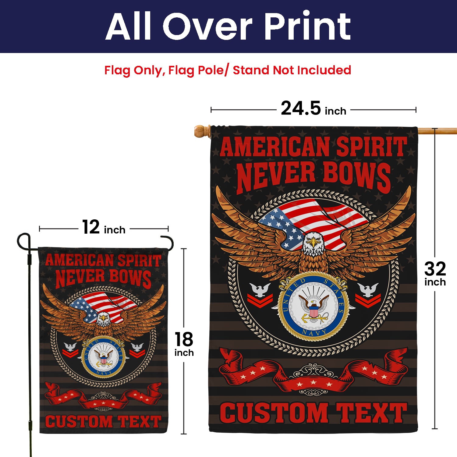 Personalized US Military Logo/Insignia And Text JFLAG39 Garden Flag, House Flag Twin-Side Printing