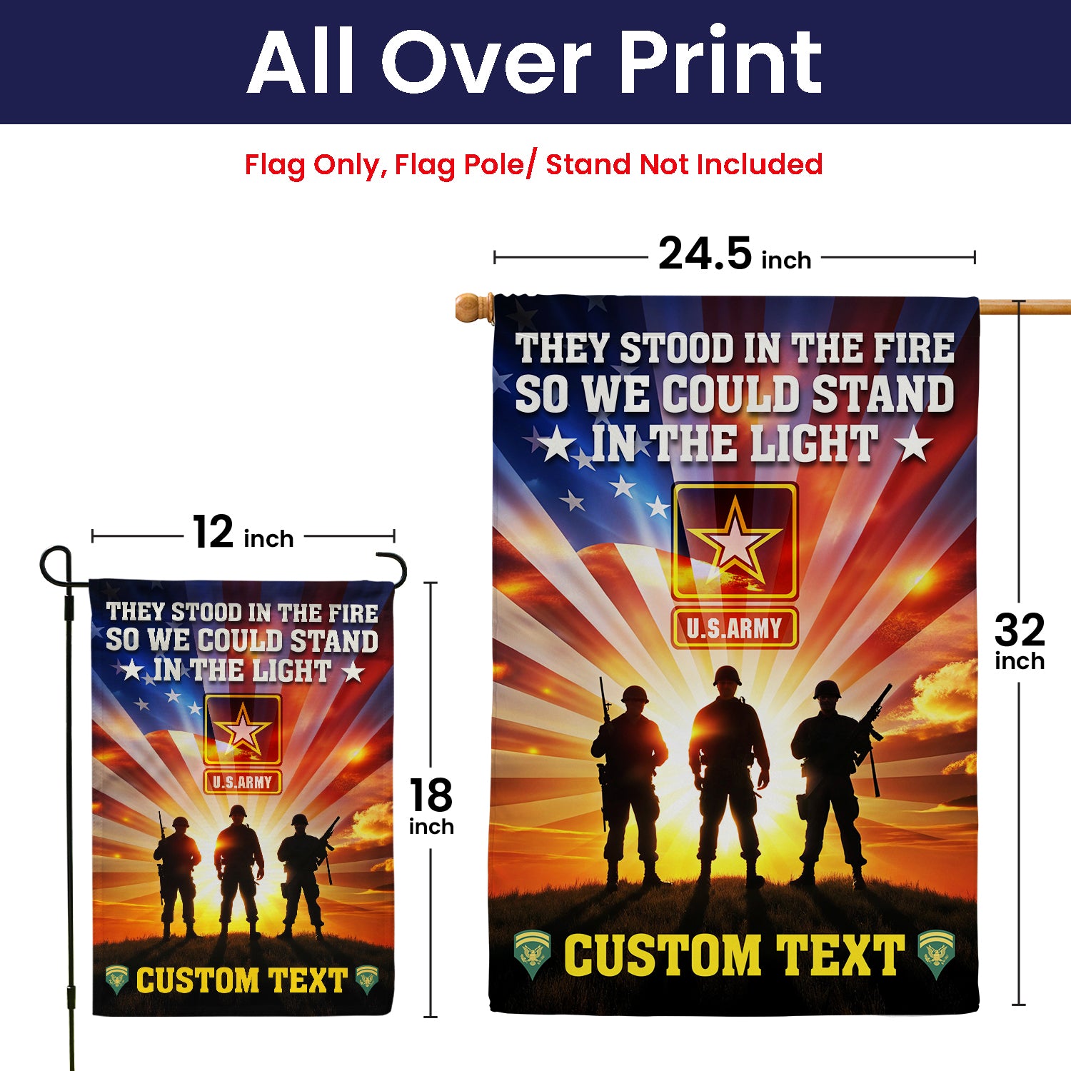 Personalized US Military Logo/Insignia And Text JFLAG38 Garden Flag, House Flag Twin-Side Printing