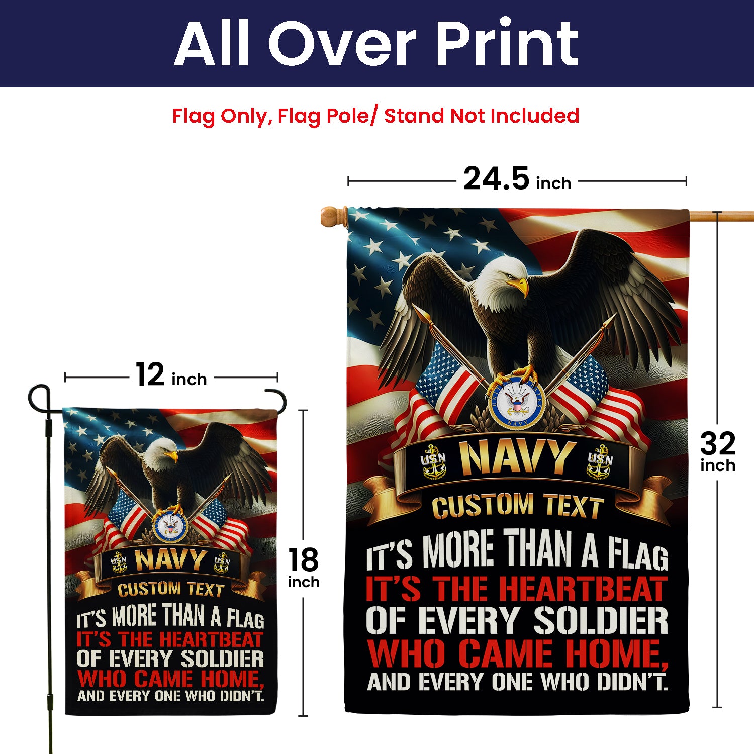 Personalized US Military Logo/Insignia And Text JFLAG36 Garden Flag, House Flag Twin-Side Printing
