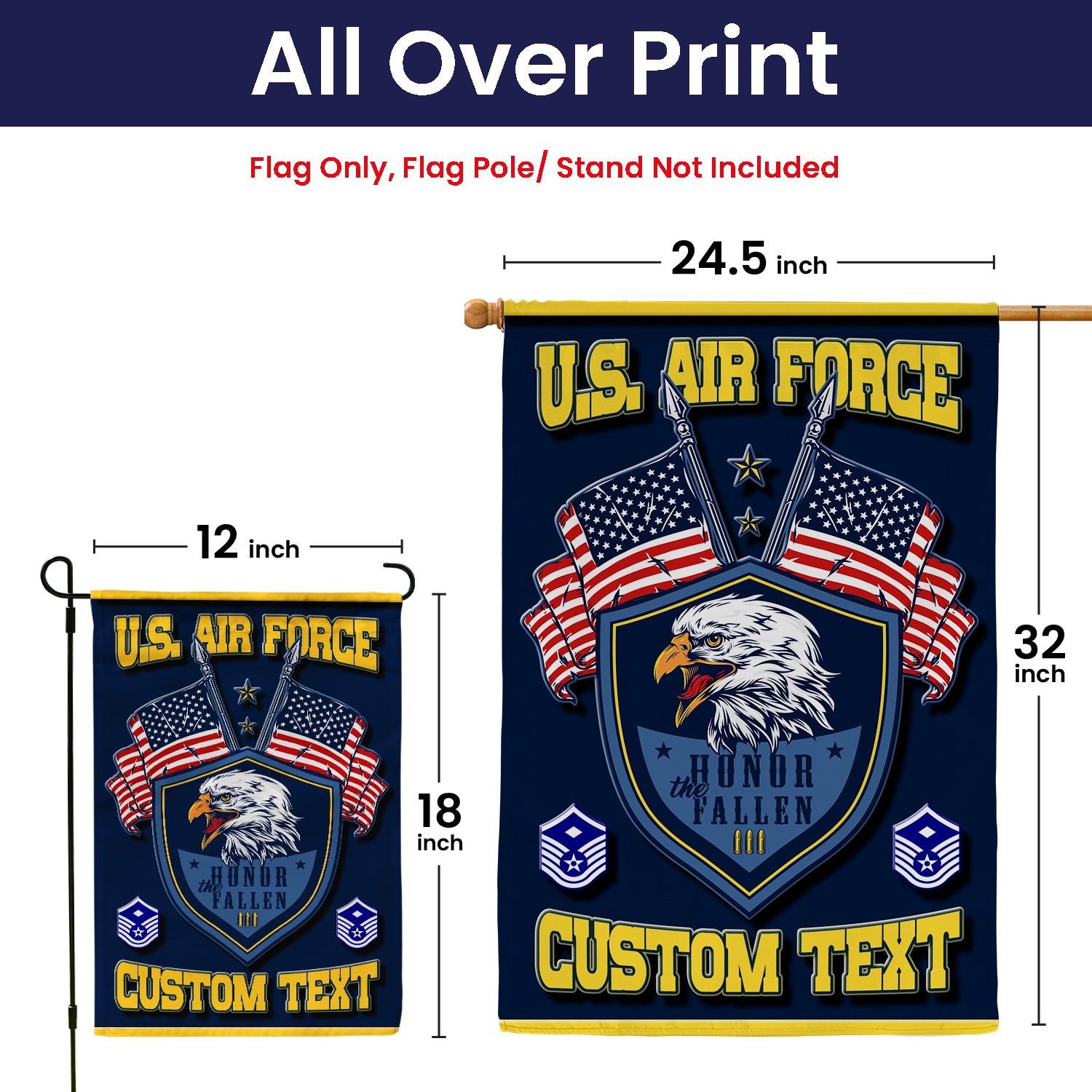 Personalized US Military Logo/Insignia And Text JFLAG41 Garden Flag, House Flag Twin-Side Printing