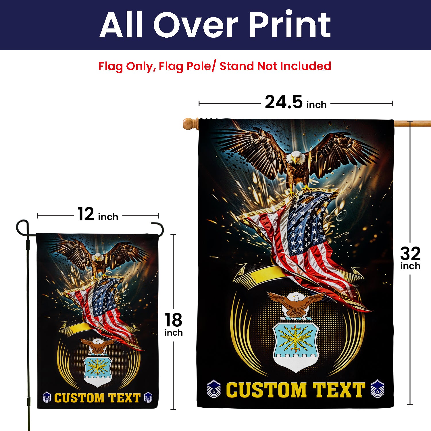 Personalized US Military Logo/Insignia And Text JFLAG42 Garden Flag, House Flag Twin-Side Printing