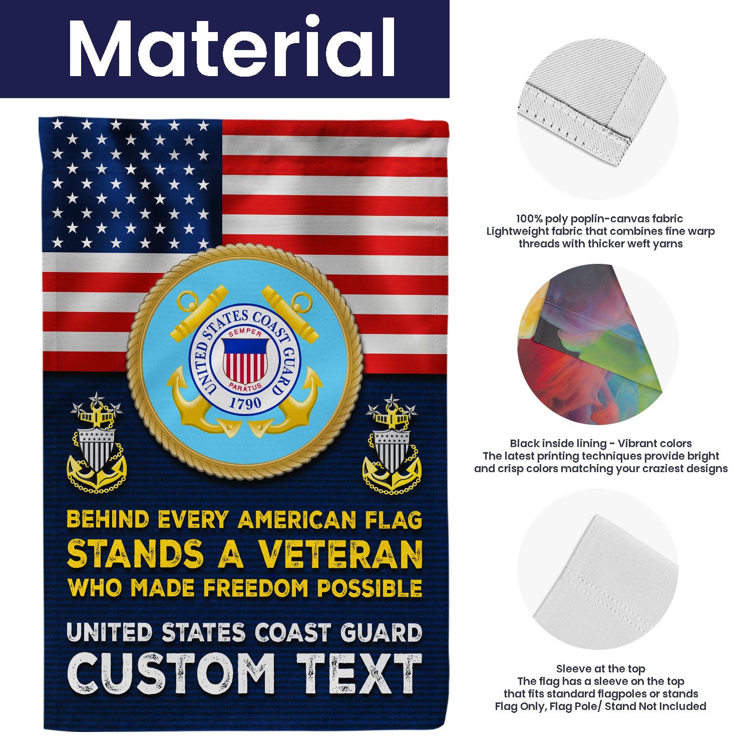 Personalized US Military Logo/Insignia And Text JFLAG37 Garden Flag, House Flag Twin-Side Printing
