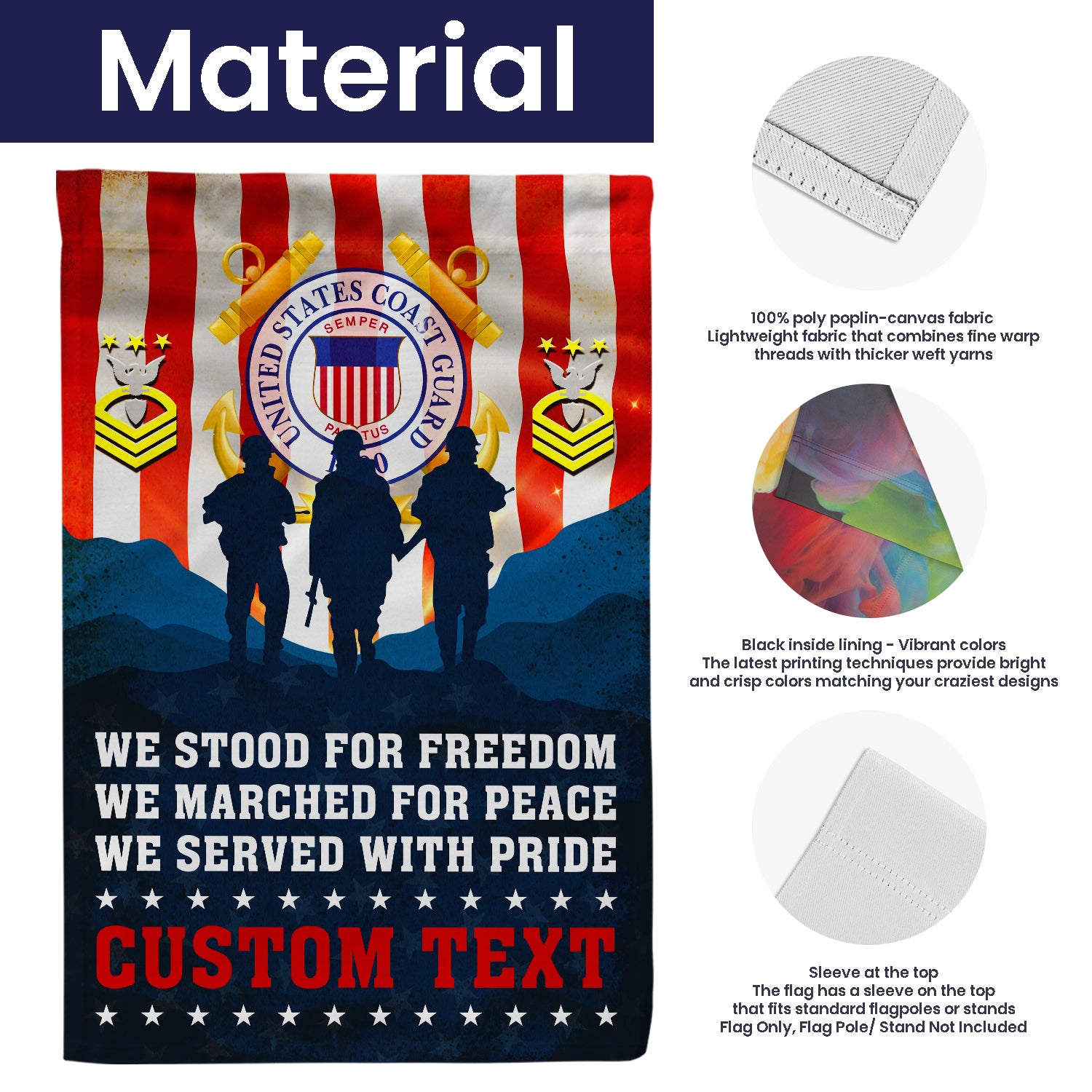 Personalized US Military Logo/Insignia And Text JFLAG43 Garden Flag, House Flag Twin-Side Printing