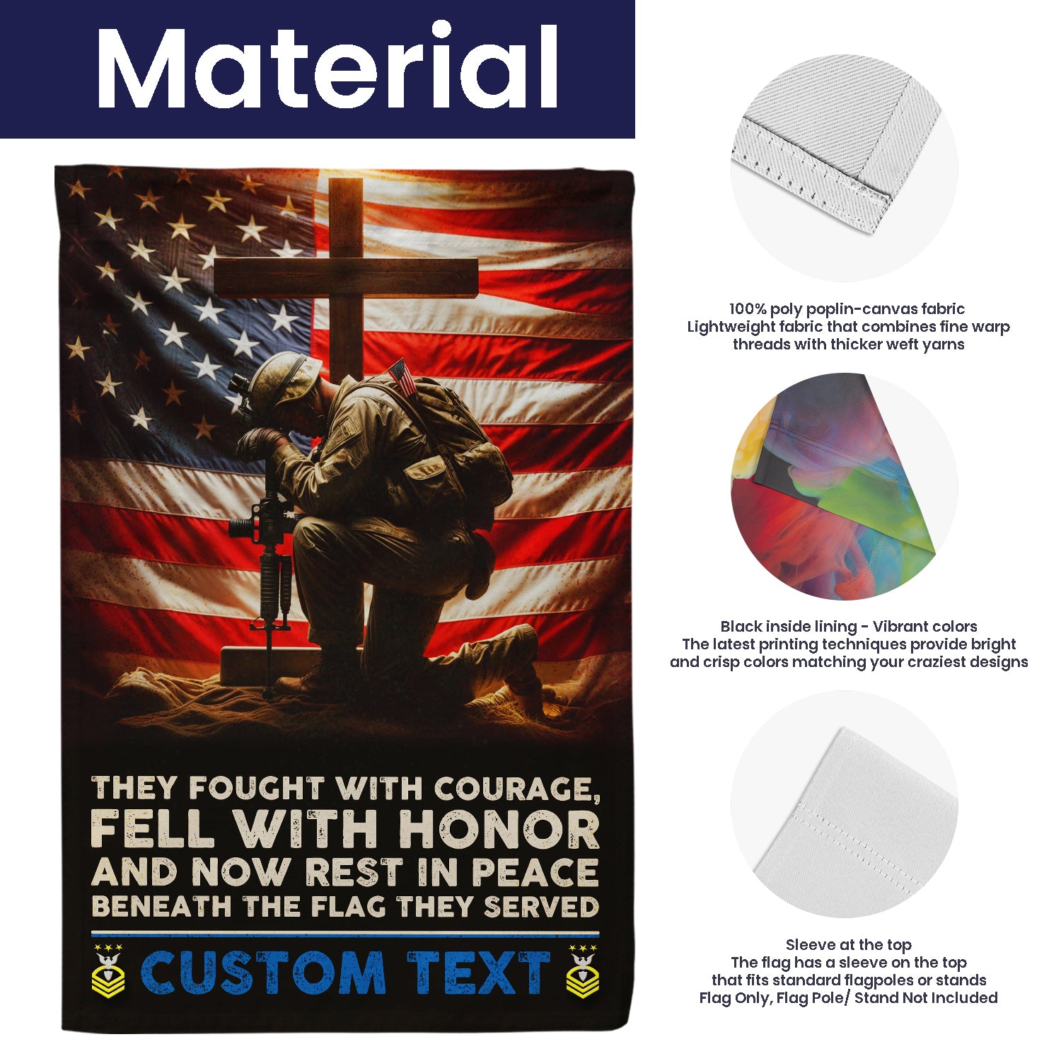 Personalized US Military Logo/Insignia And Text JFLAG40 Garden Flag, House Flag Twin-Side Printing