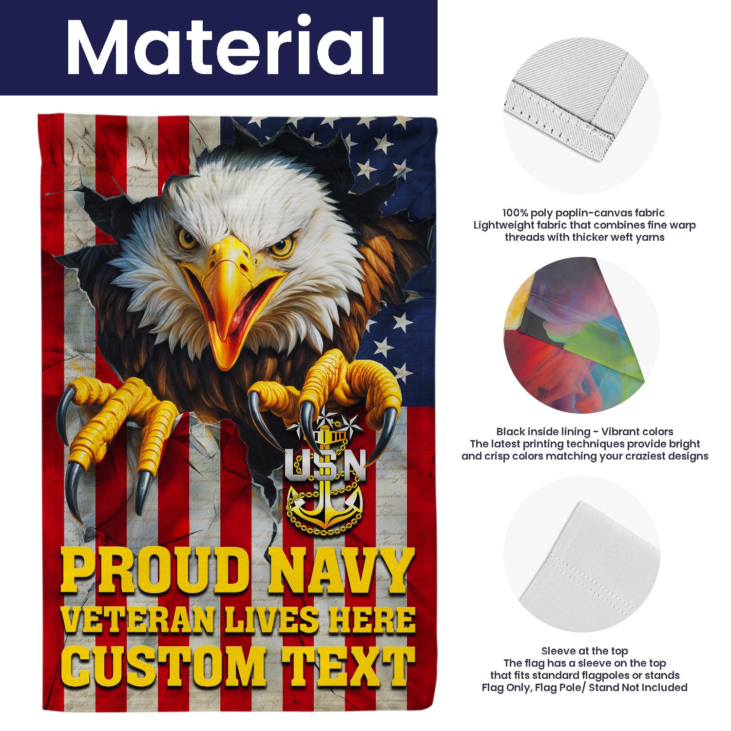 Personalized US Military Logo/Insignia And Text JFLAG35 Garden Flag, House Flag Twin-Side Printing