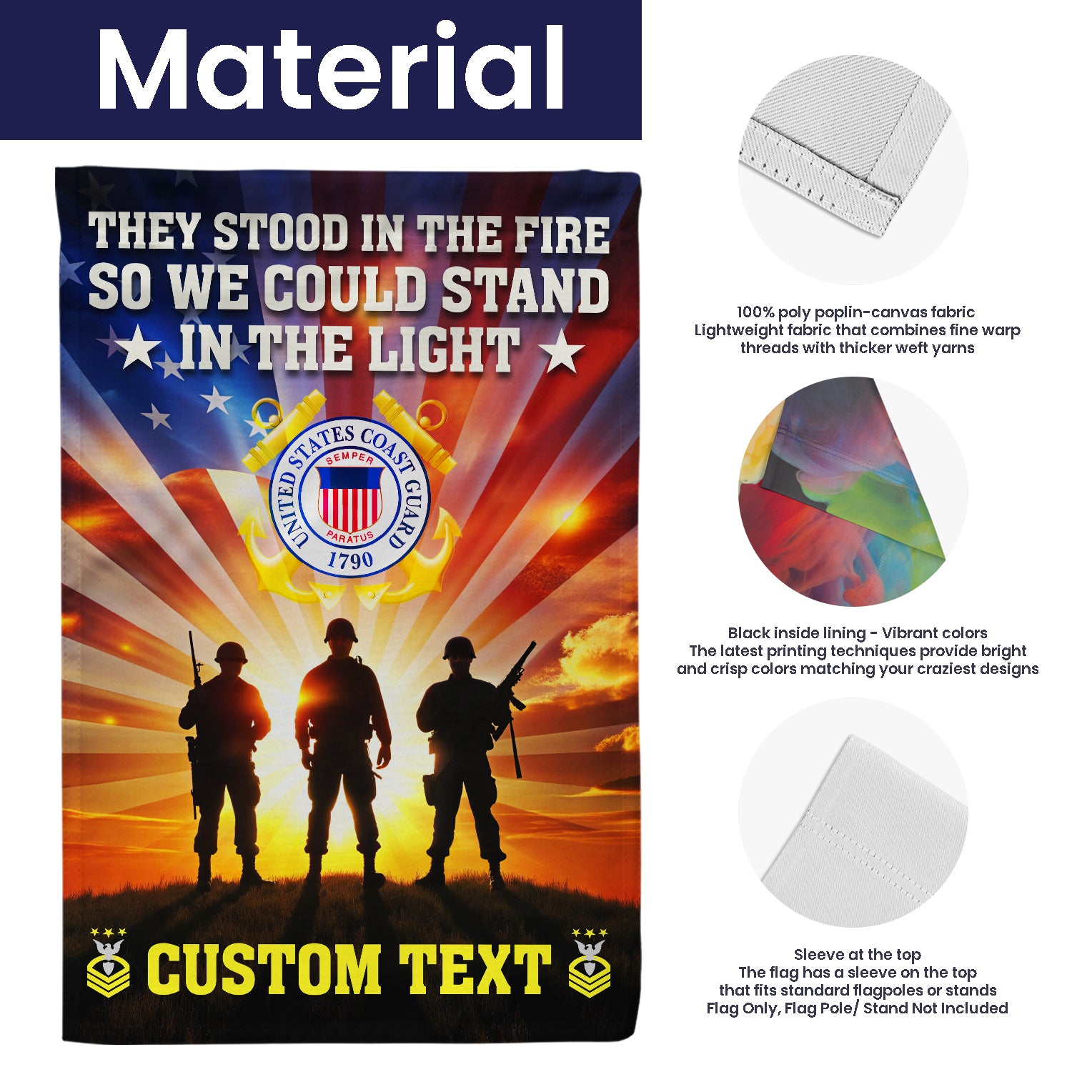 Personalized US Military Logo/Insignia And Text JFLAG38 Garden Flag, House Flag Twin-Side Printing