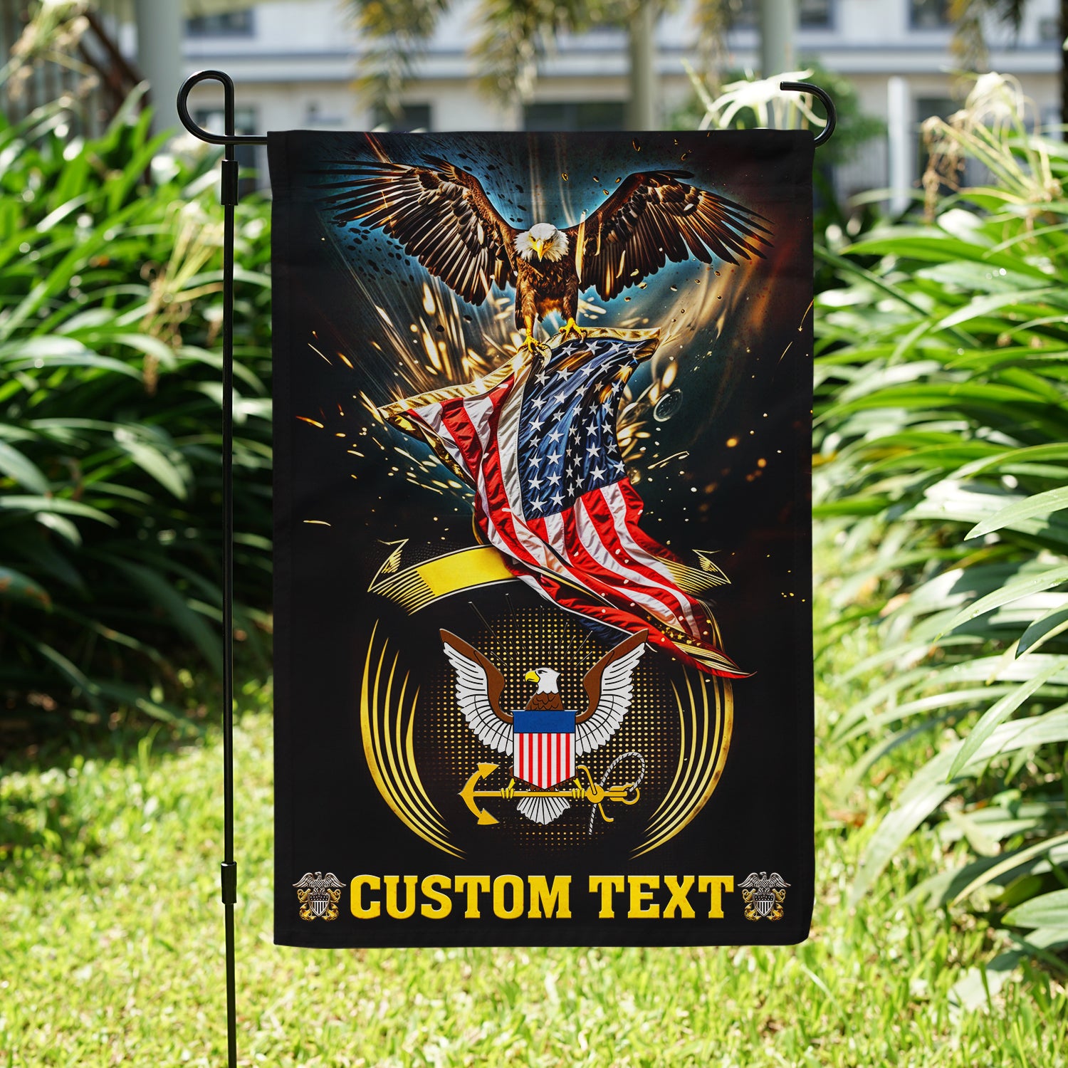 Personalized US Military Logo/Insignia And Text JFLAG42 Garden Flag, House Flag Twin-Side Printing