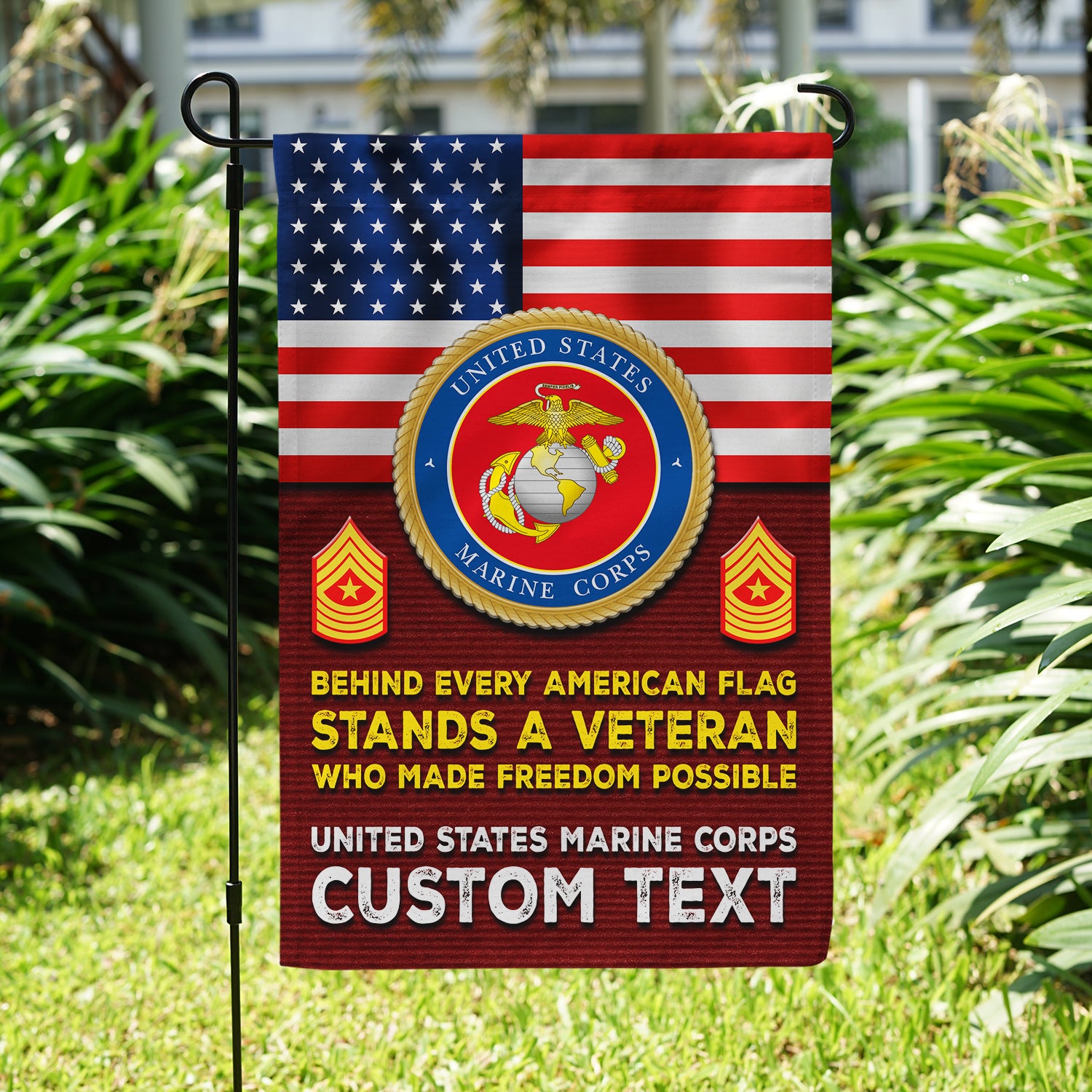 Personalized US Military Logo/Insignia And Text JFLAG37 Garden Flag, House Flag Twin-Side Printing