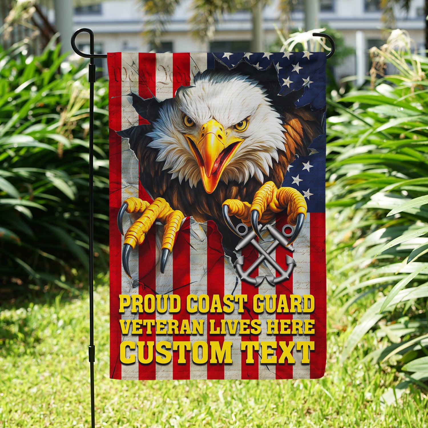 Personalized US Military Logo/Insignia And Text JFLAG35 Garden Flag, House Flag Twin-Side Printing