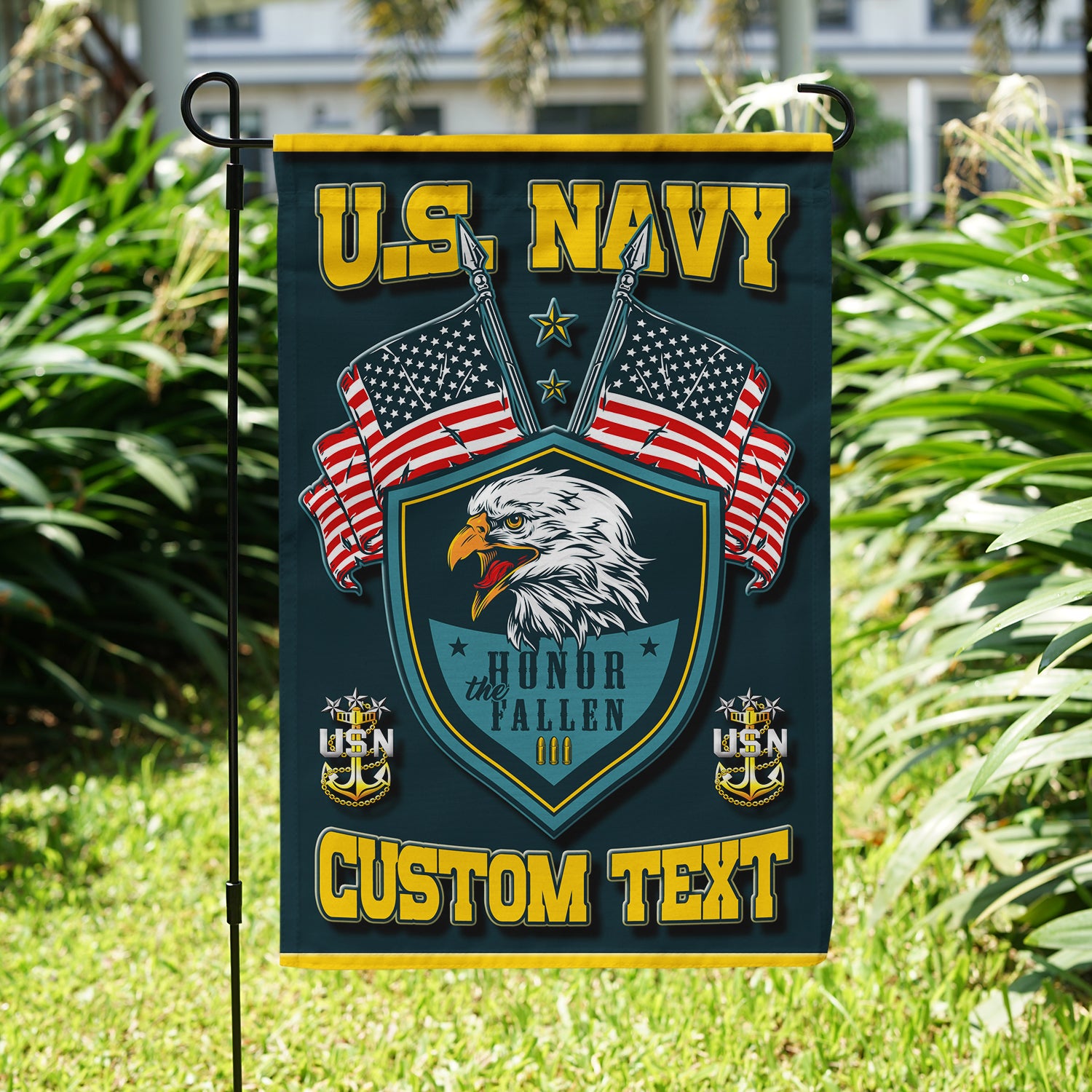 Personalized US Military Logo/Insignia And Text JFLAG41 Garden Flag, House Flag Twin-Side Printing