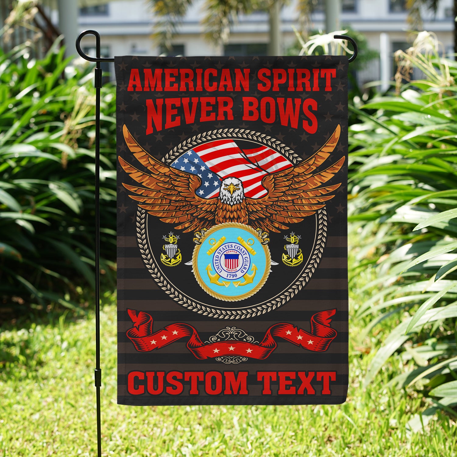 Personalized US Military Logo/Insignia And Text JFLAG39 Garden Flag, House Flag Twin-Side Printing