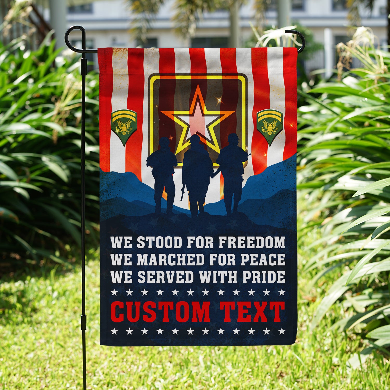 Personalized US Military Logo/Insignia And Text JFLAG43 Garden Flag, House Flag Twin-Side Printing