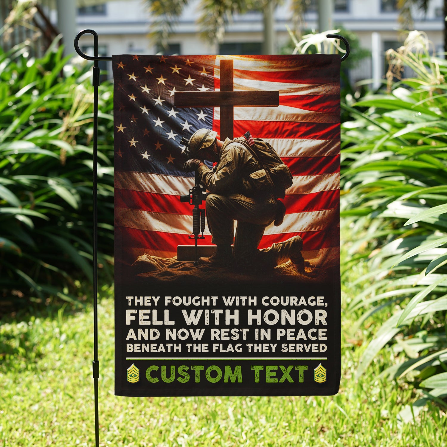 Personalized US Military Logo/Insignia And Text JFLAG40 Garden Flag, House Flag Twin-Side Printing
