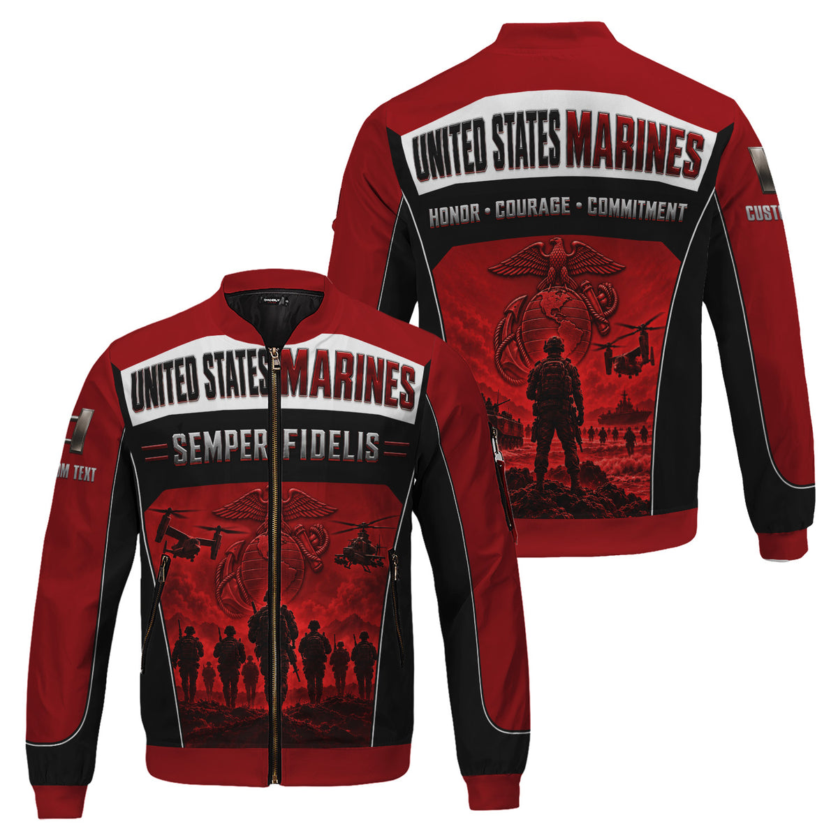 Custom Name Rank U.S. Marine Corps Military Bomber Jacket