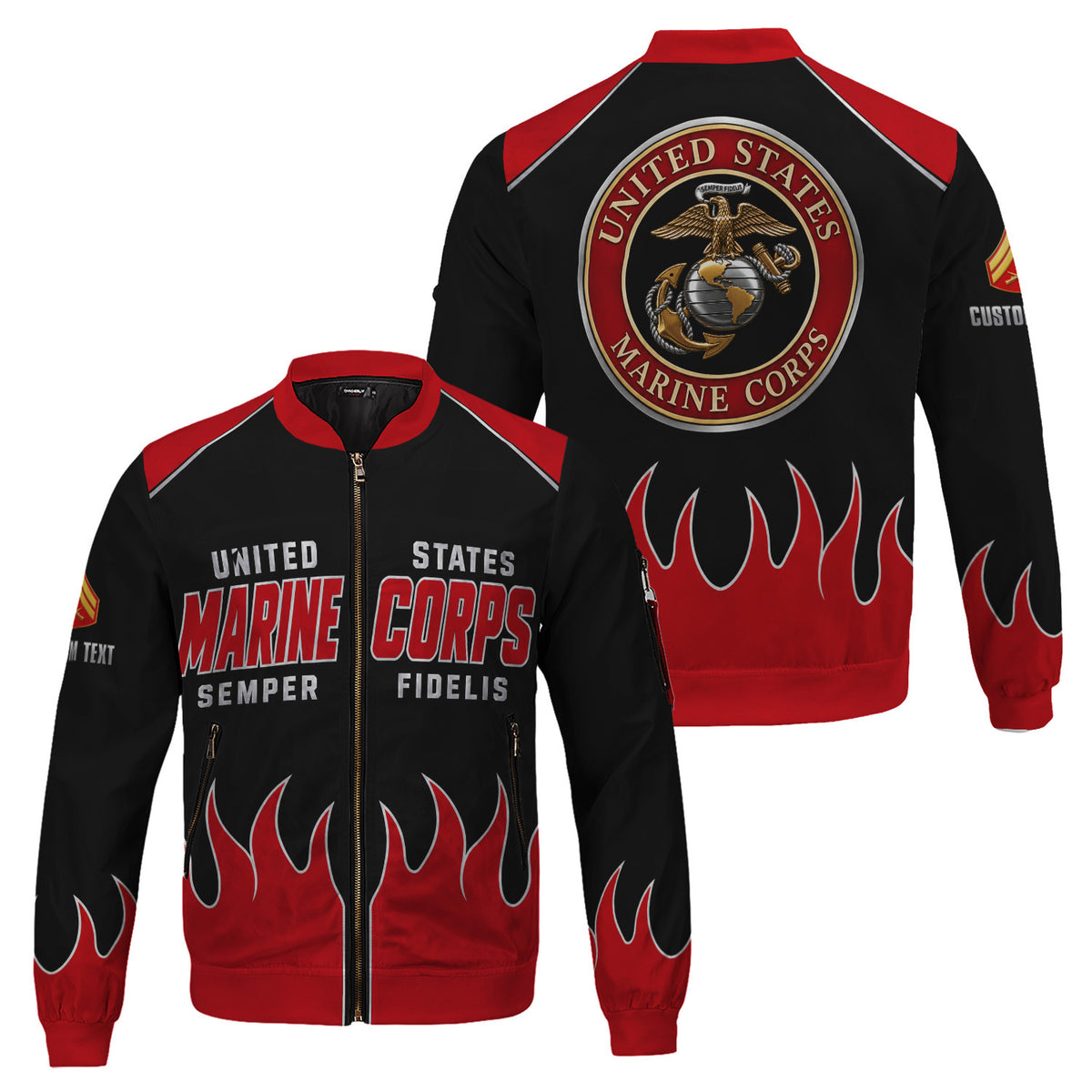 Personalized Name And Rank U.S. Marine Corps Military Bomber Jacket
