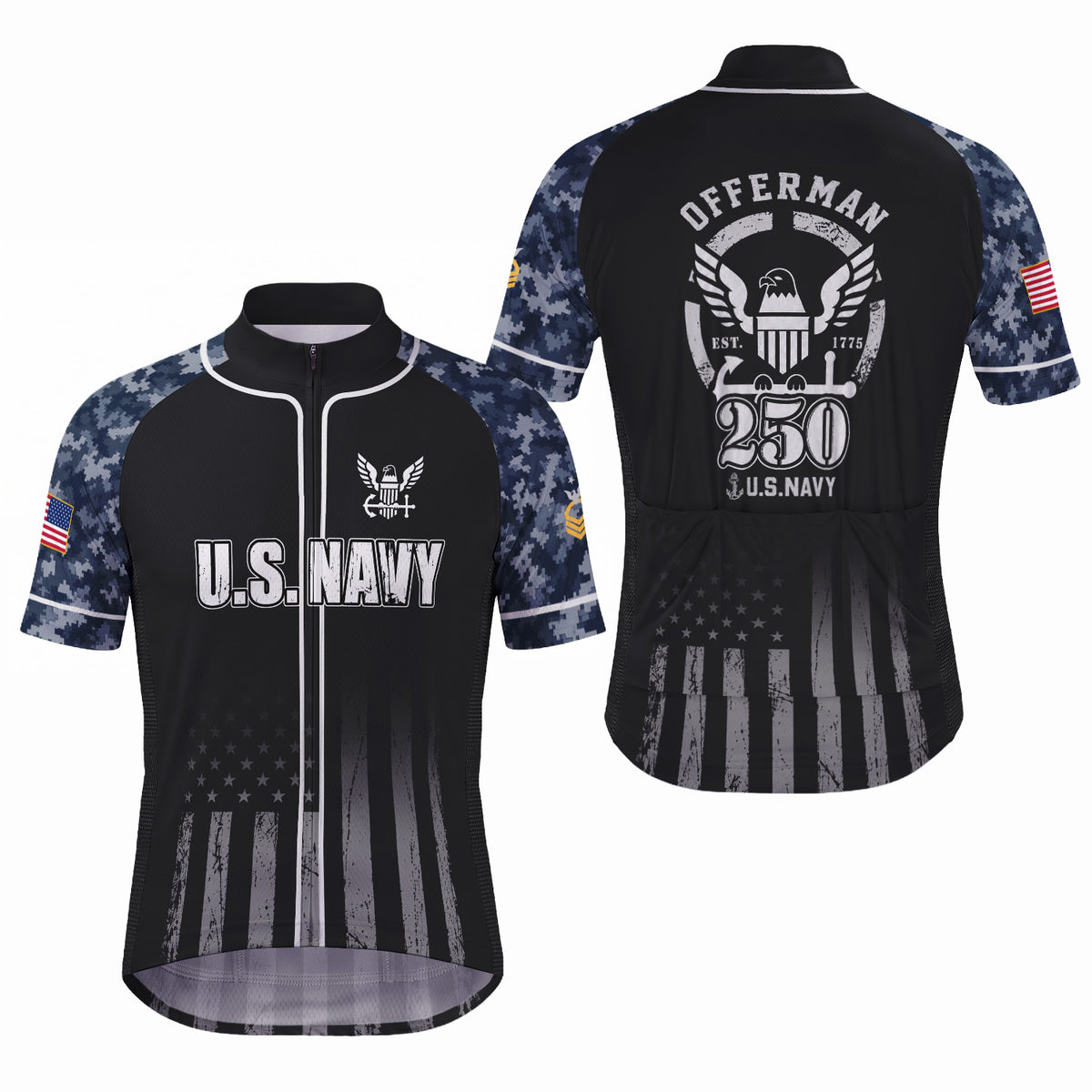 Personalized U.S. Navy 250th Cycling Jersey Kit