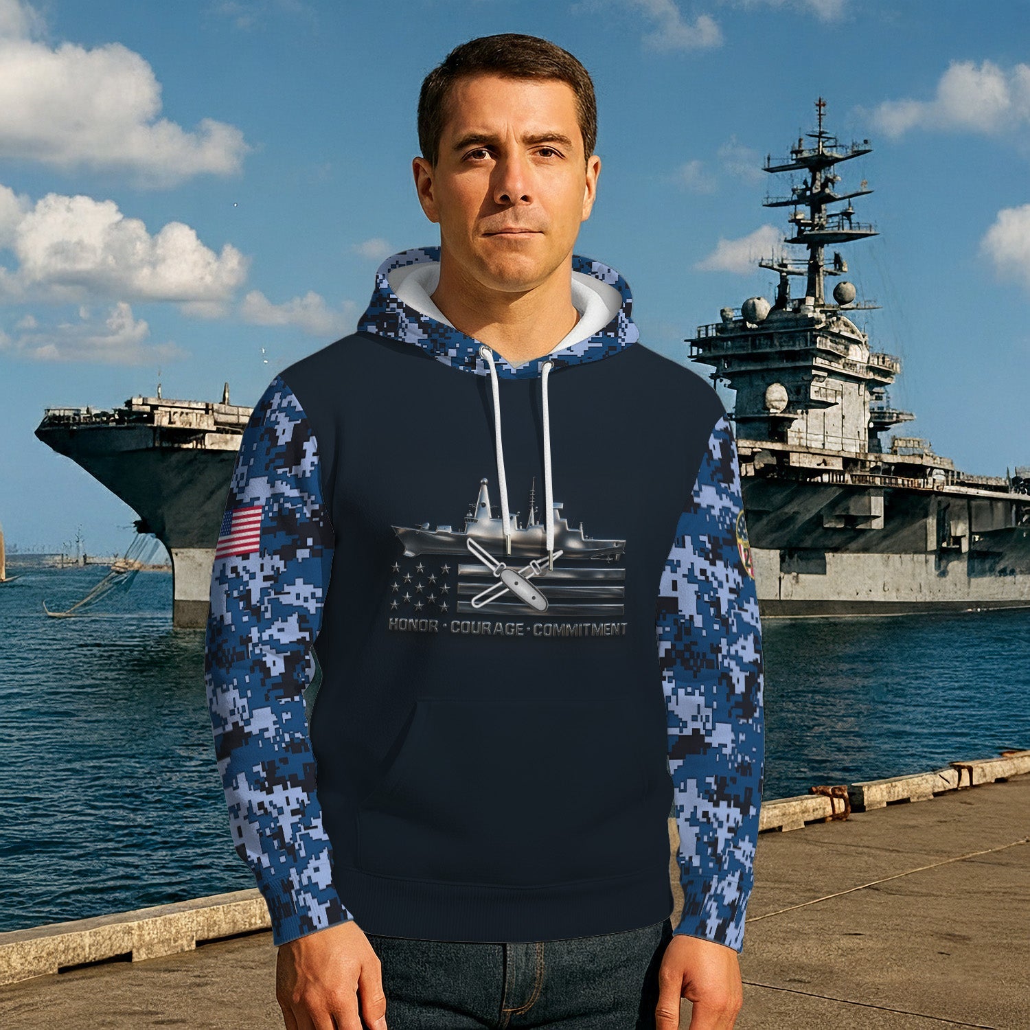 Personalized US Navy 3D All Over Print Hoodie KRH3D06