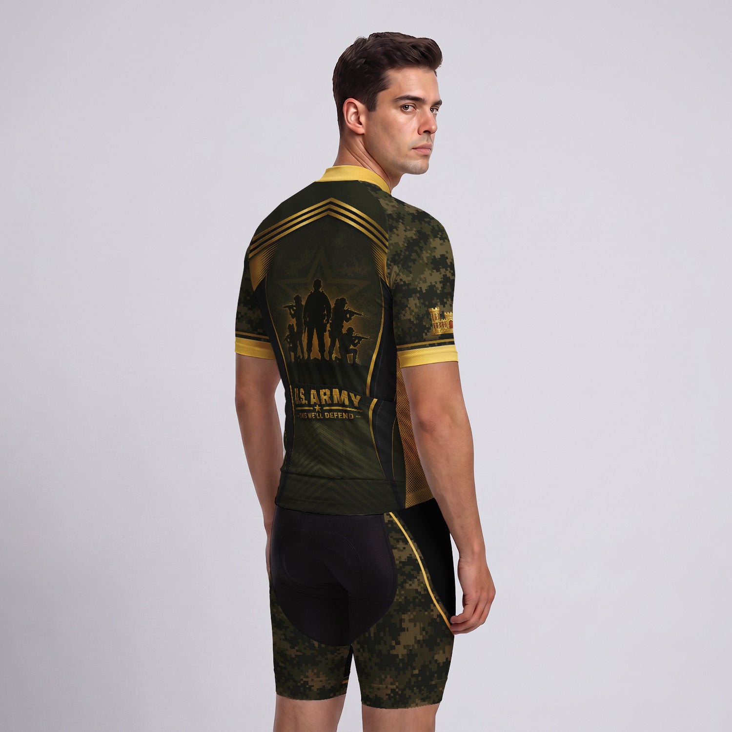 Personalized U.S. Army Cycling Jersey Custom Name & Rank Veteran Shirt