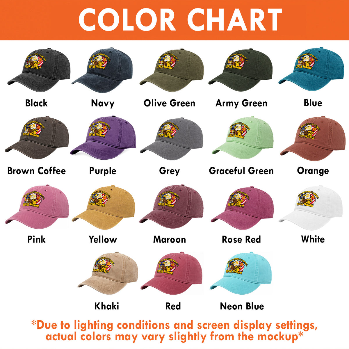 U.S. Marine Corps Embroidered Cap Custom Rank Text Veteran Gift