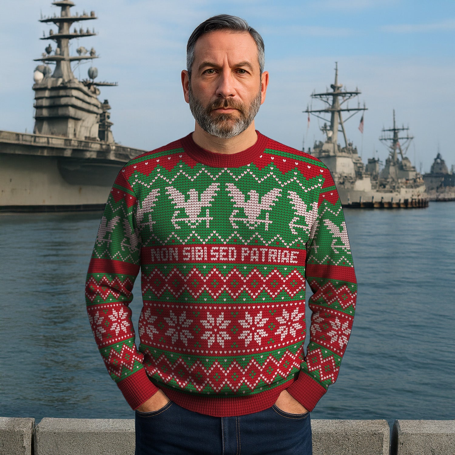 US Navy 250th Anniversary Christmas Ugly Sweater