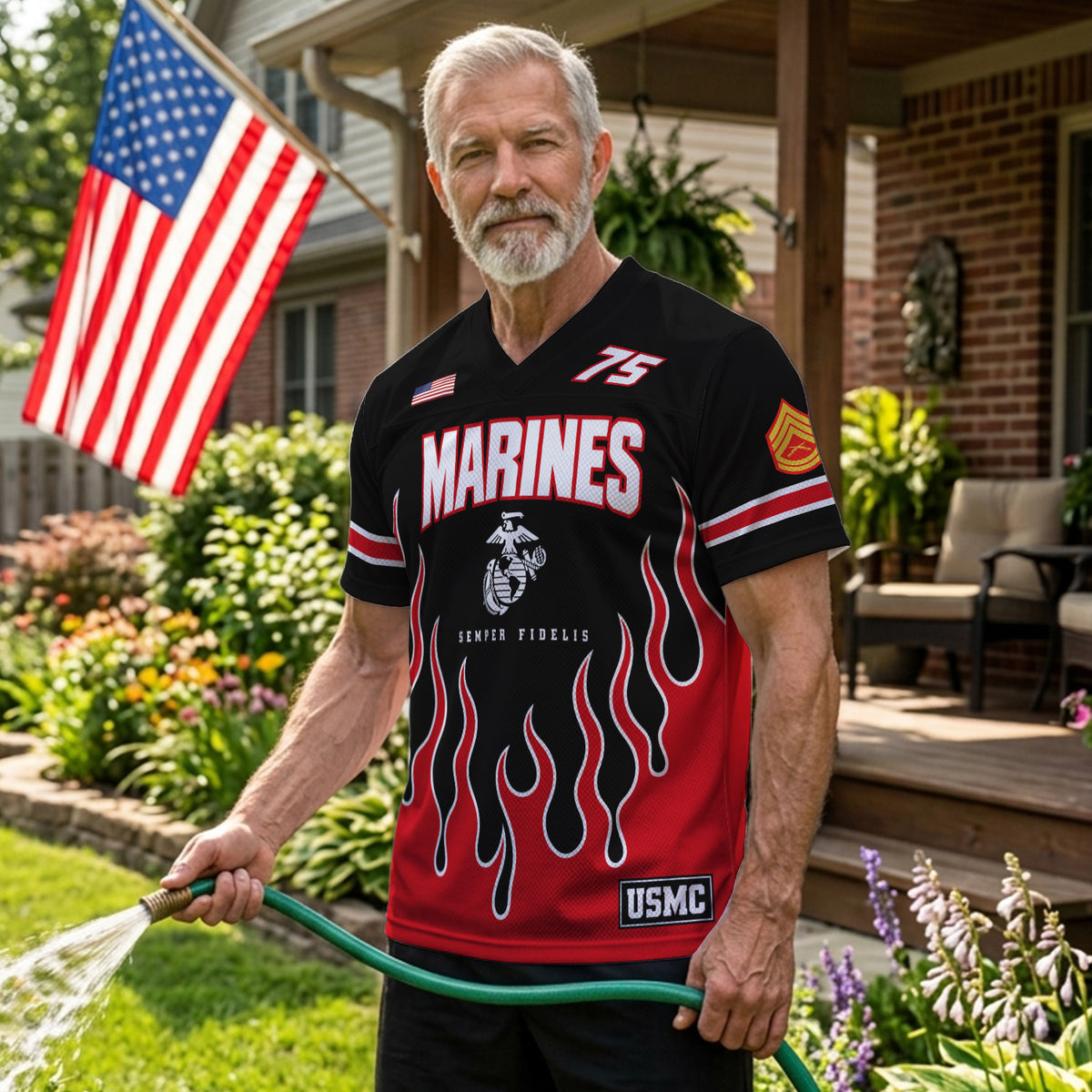 USMC Sports Jersey Custom Marine Rank Text and Jersey Number