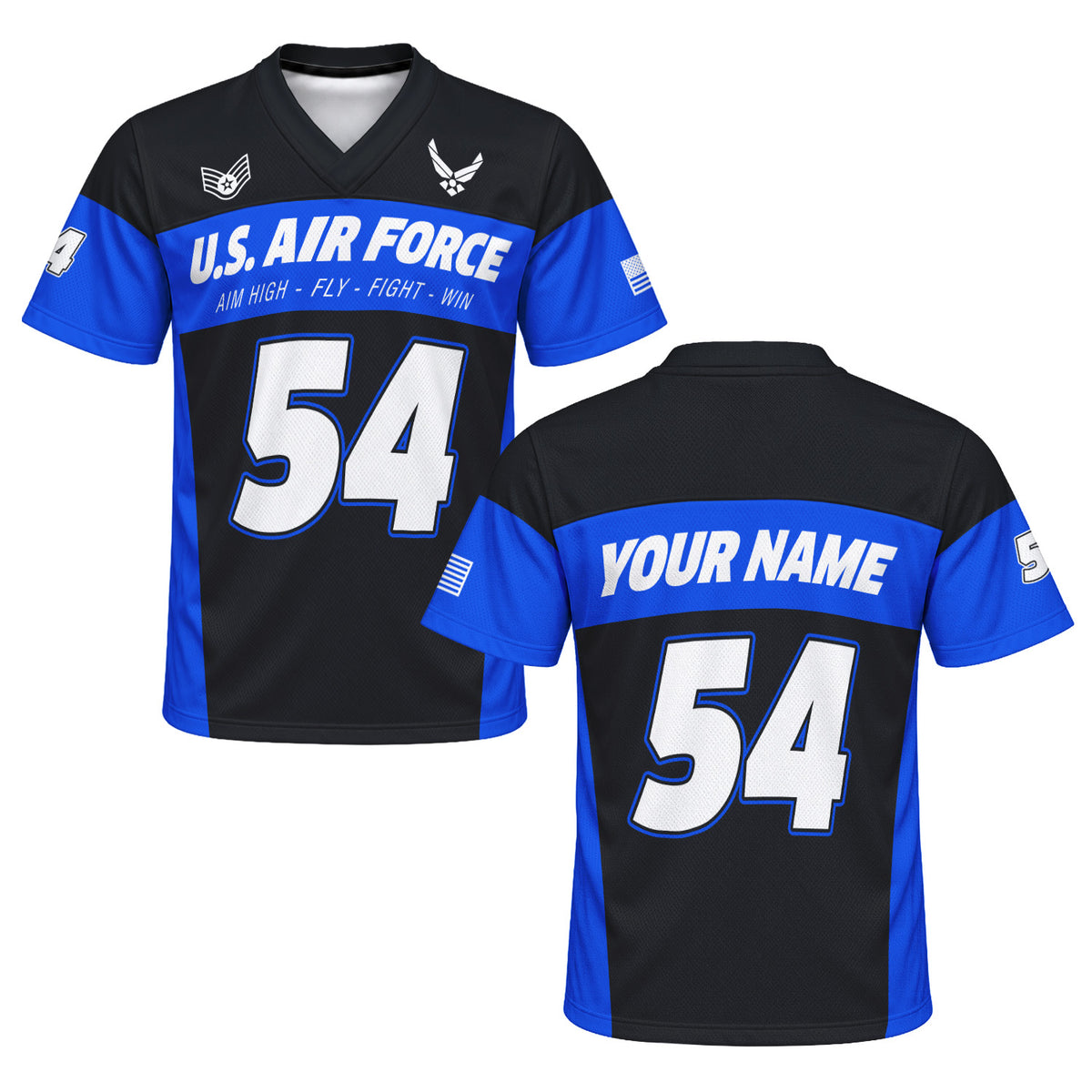 Custom Air Force Veteran Sports Jersey Personalized Rank Number and Text