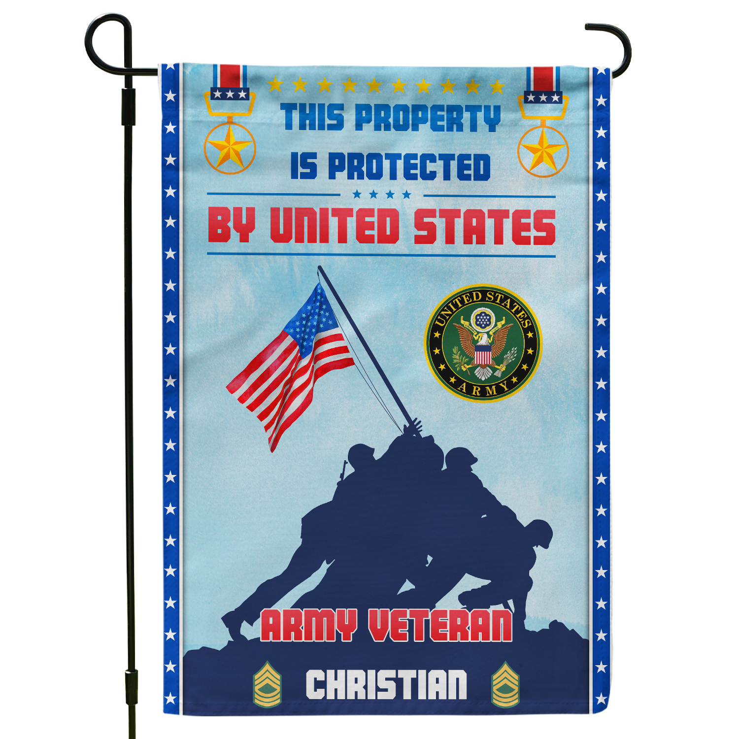 Personalized US Military Logo/Insignia And Text KFLAG11 Garden Flag, House Flag Twin-Side Printing