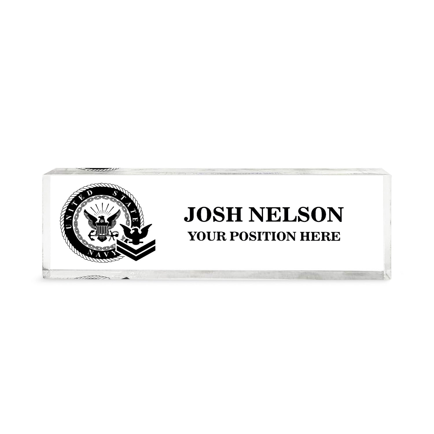 Personalized US Navy Desk Acrylic Plaque