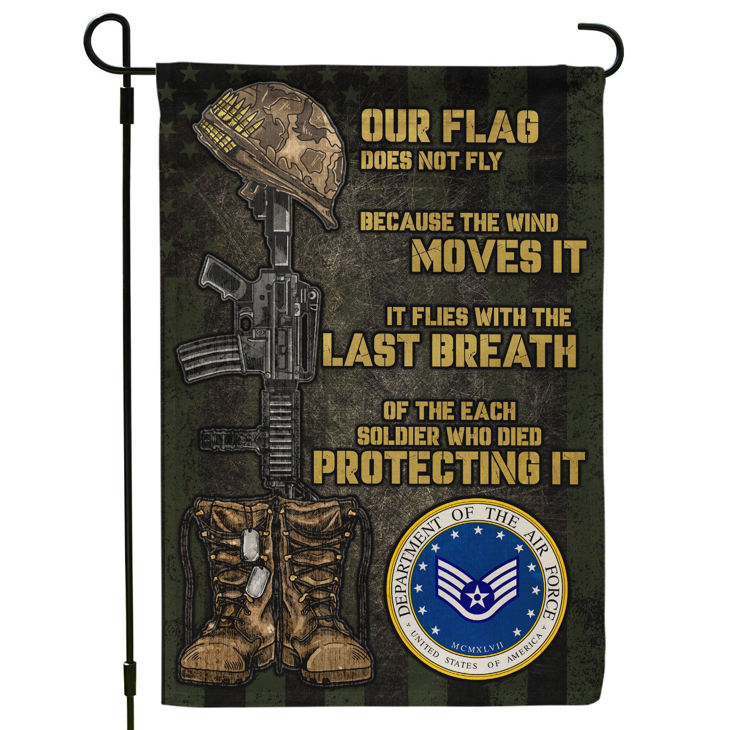 Personalized US Military Logo/Insignia And Text KFLAG16 Garden Flag, House Flag Twin-Side Printing