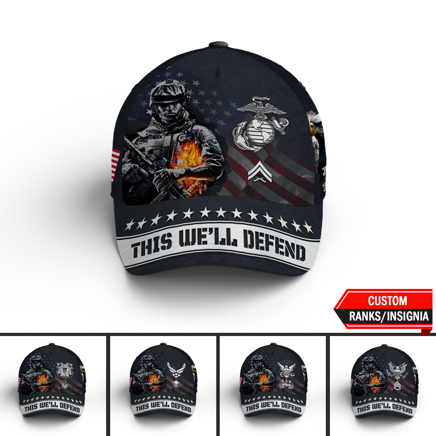 Custom Ranks/Insignia, Personalized Name And Years Served All Over Pri