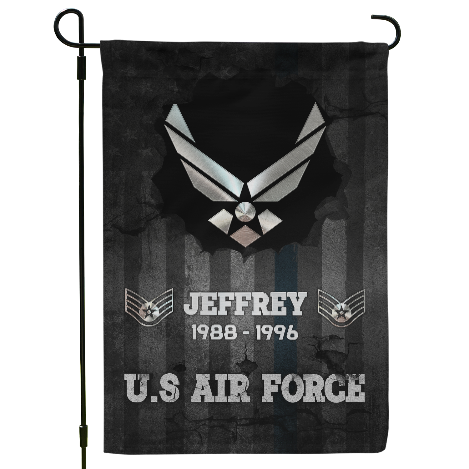 Personalized US Military Logo/Insignia And Text KFLAG03 Garden Flag, House Flag Twin-Side Printing