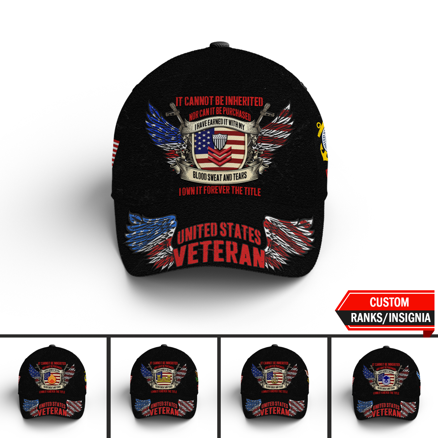 Custom Ranks/Insignia, Personalized Name And Years Served All Over Pri