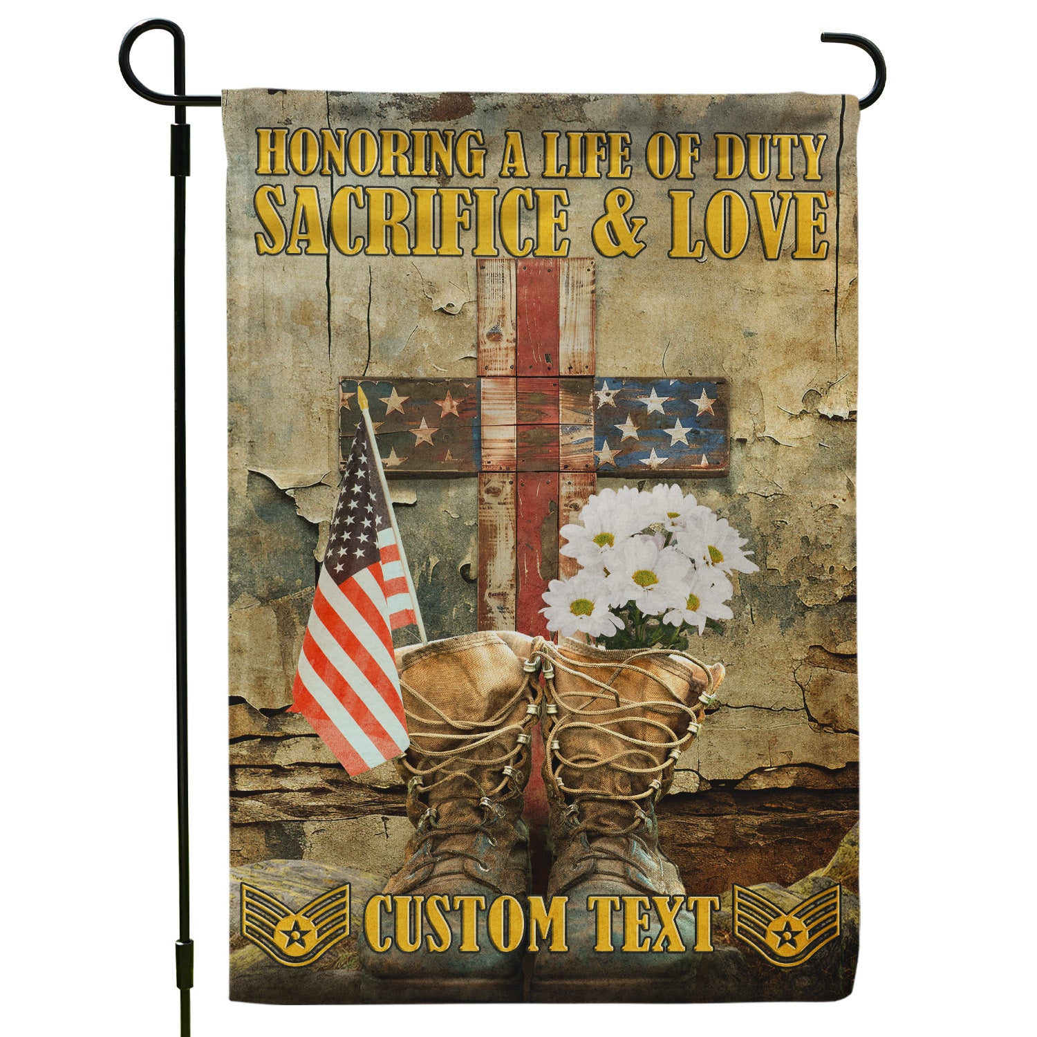Personalized US Military Logo/Insignia And Text KFLAG33 Garden Flag, House Flag Twin-Side Printing