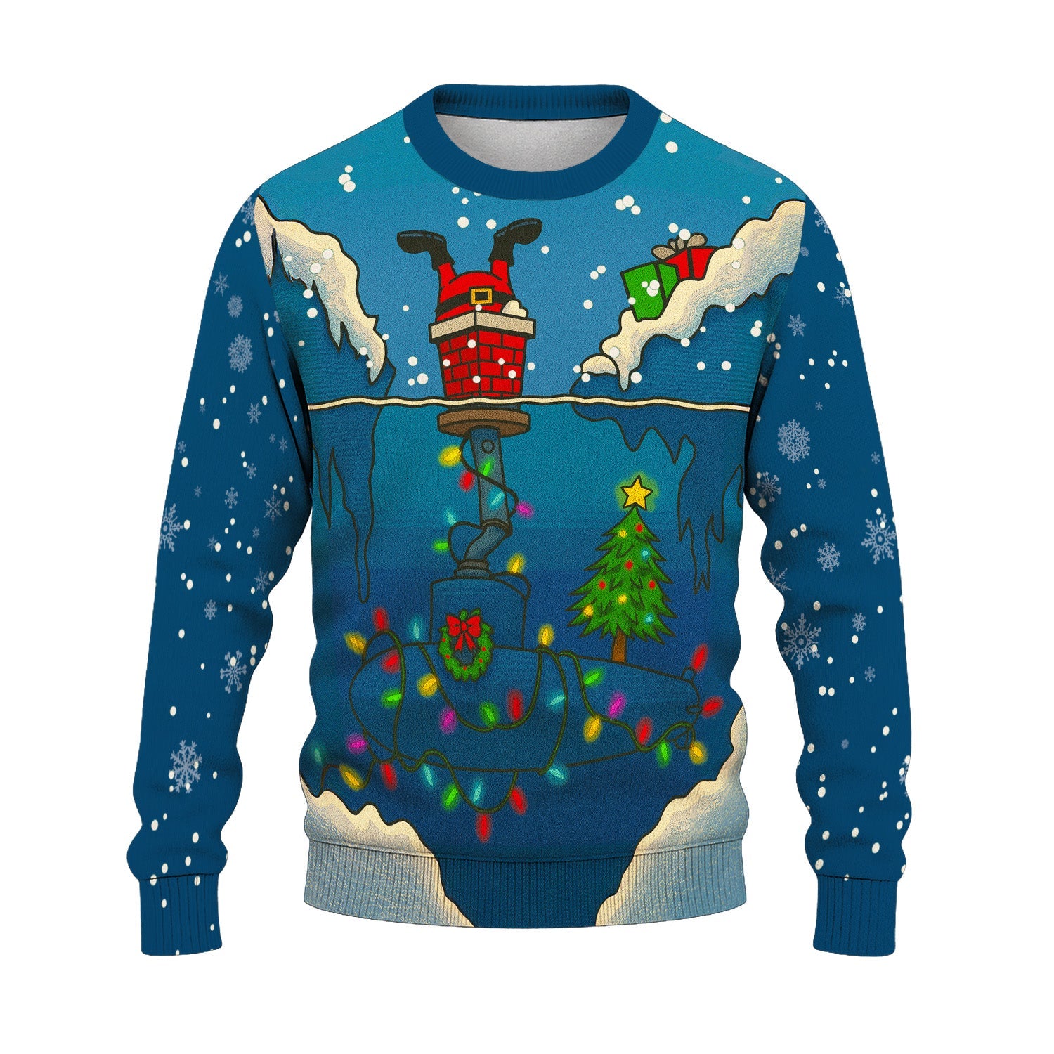US Navy Submarine Light Christmas Ugly Sweater