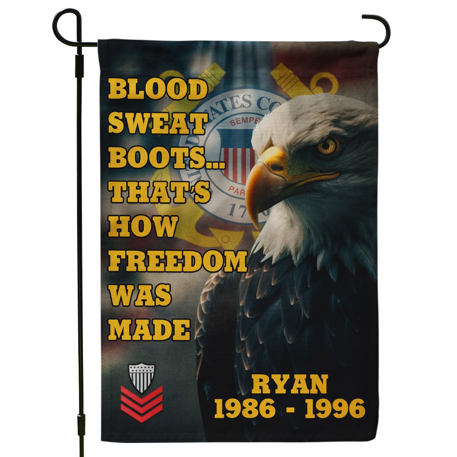 Personalized US Military Logo/Insignia And Text KFLAG32 Garden Flag, House Flag Twin-Side Printing