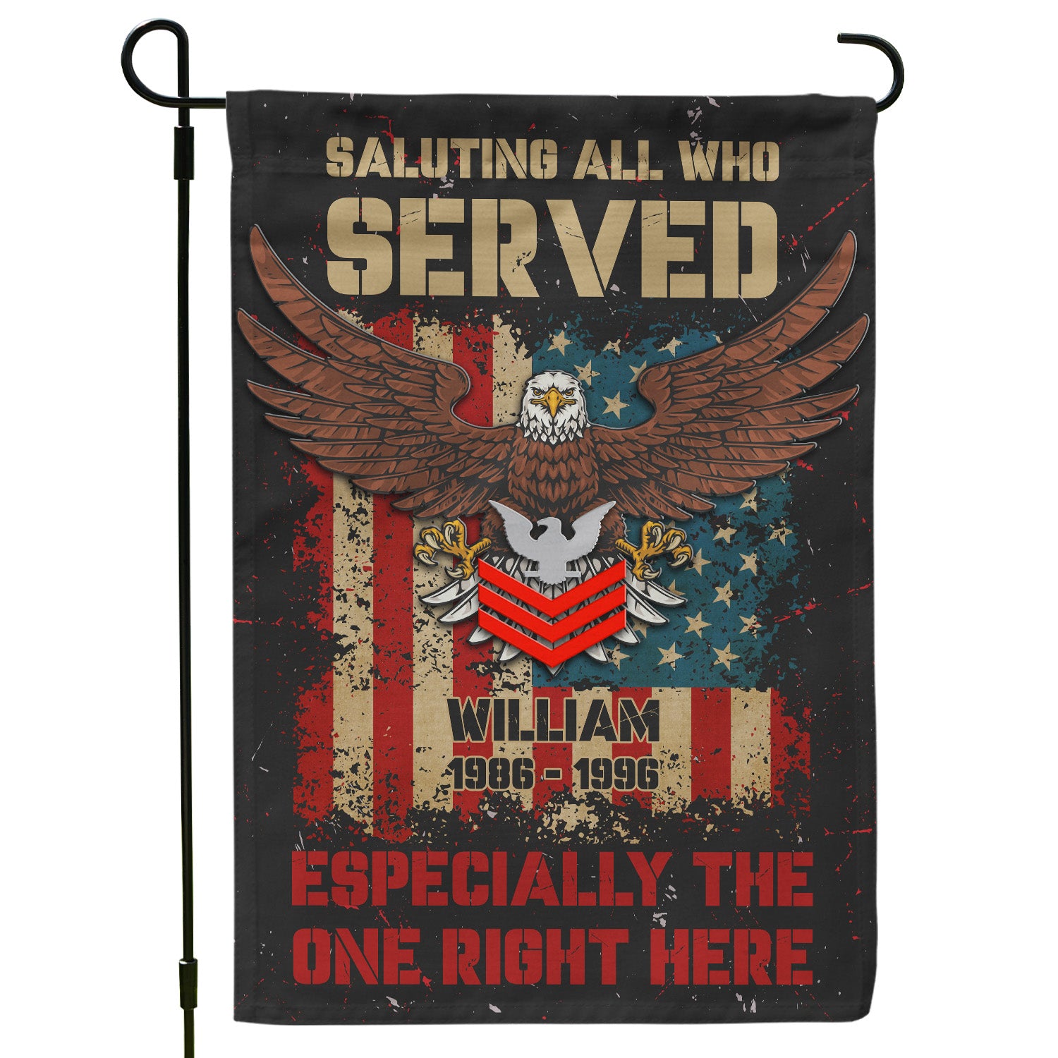 Personalized US Military Logo/Insignia And Text KFLAG28 Garden Flag, House Flag Twin-Side Printing