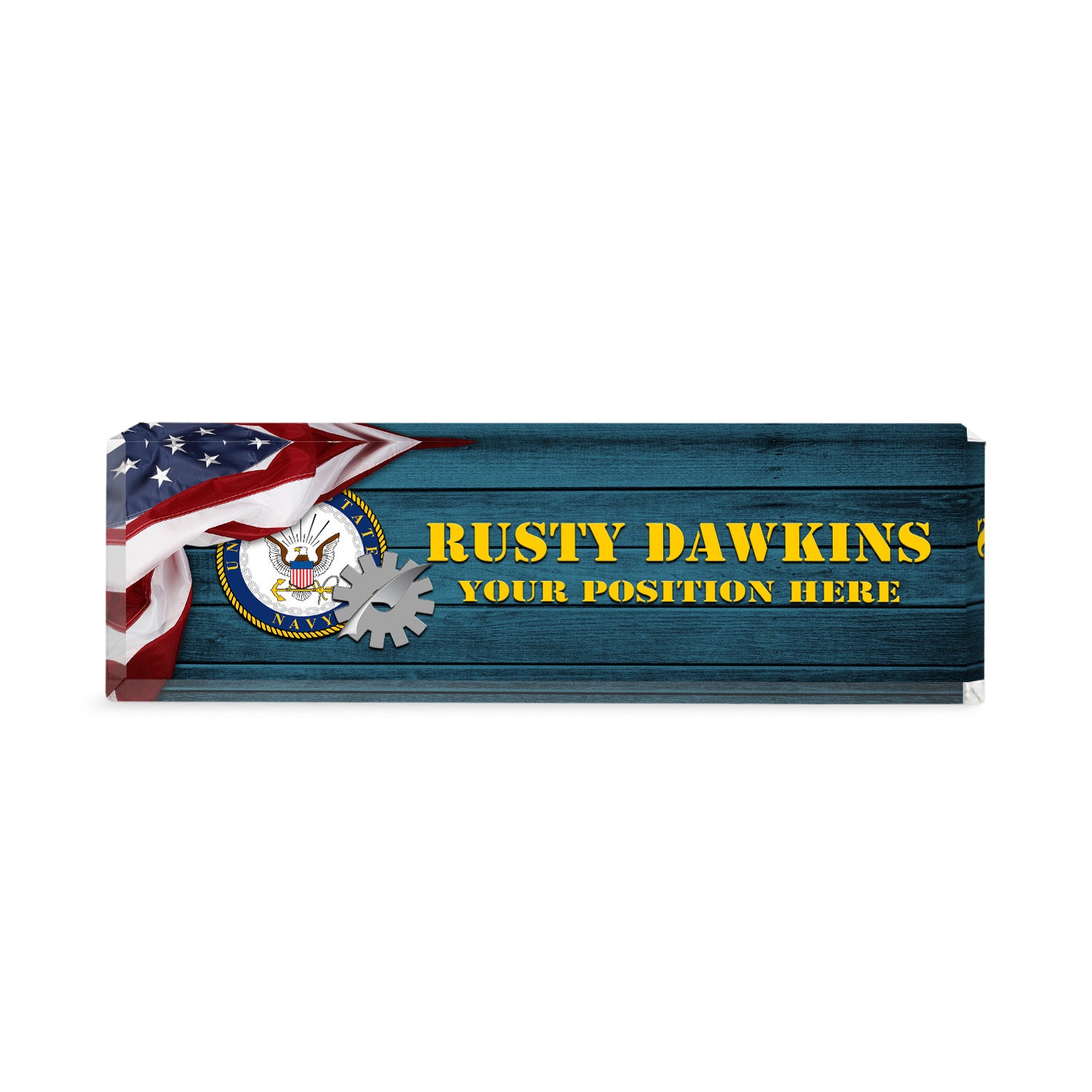 Custom US Navy Desk Acrylic Plaque -  Gift for Sailors, Veterans & Retirees